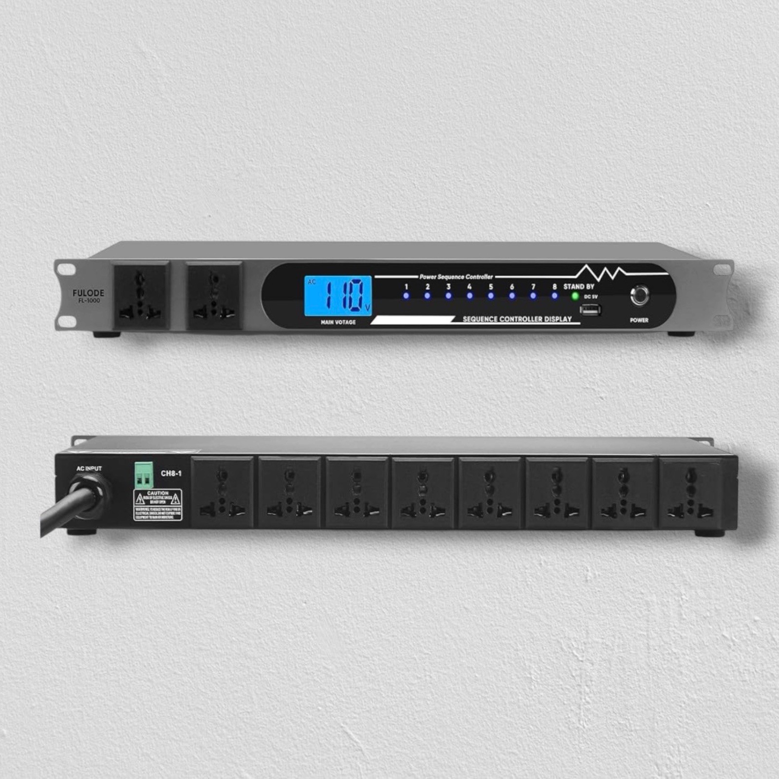 FULODE Power Conditioner Rack Mount For Audio Equipment DJ Power Sequencer