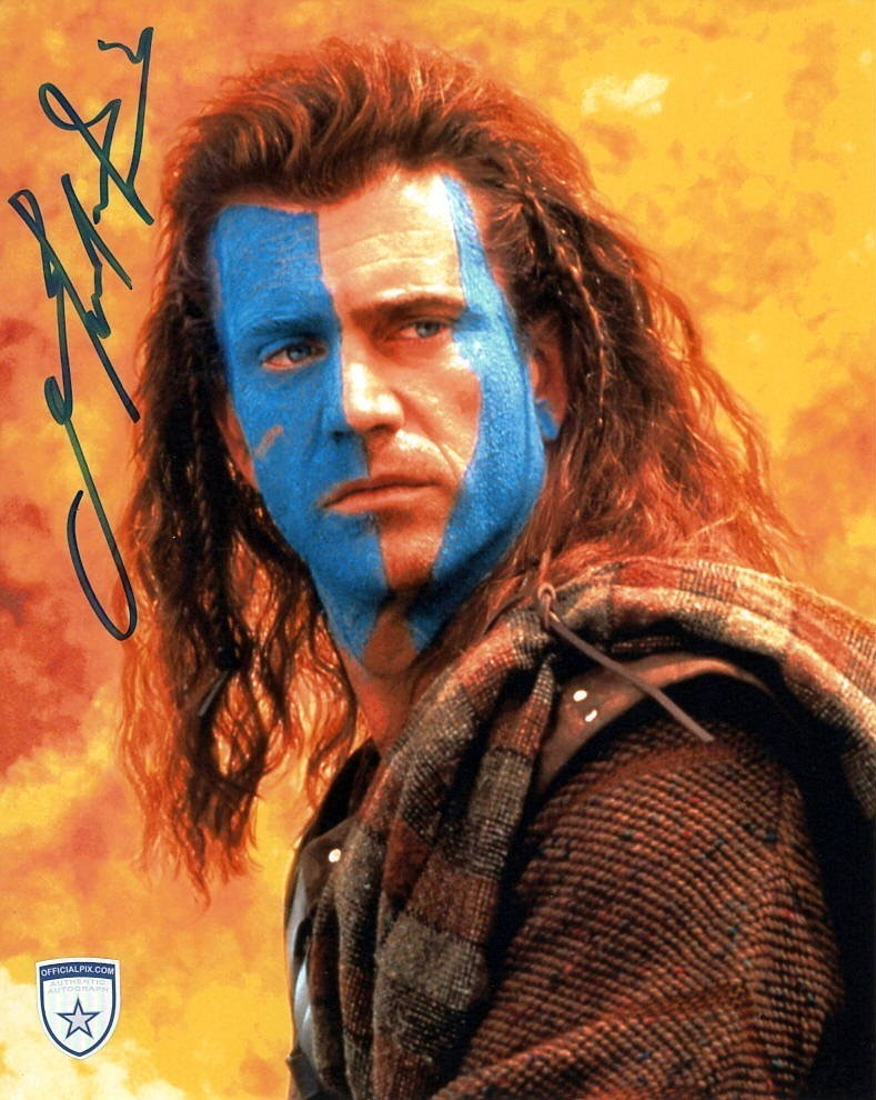 Signed Mel Gibson Braveheart William Wallace 8x10 w/ Official Pix COA