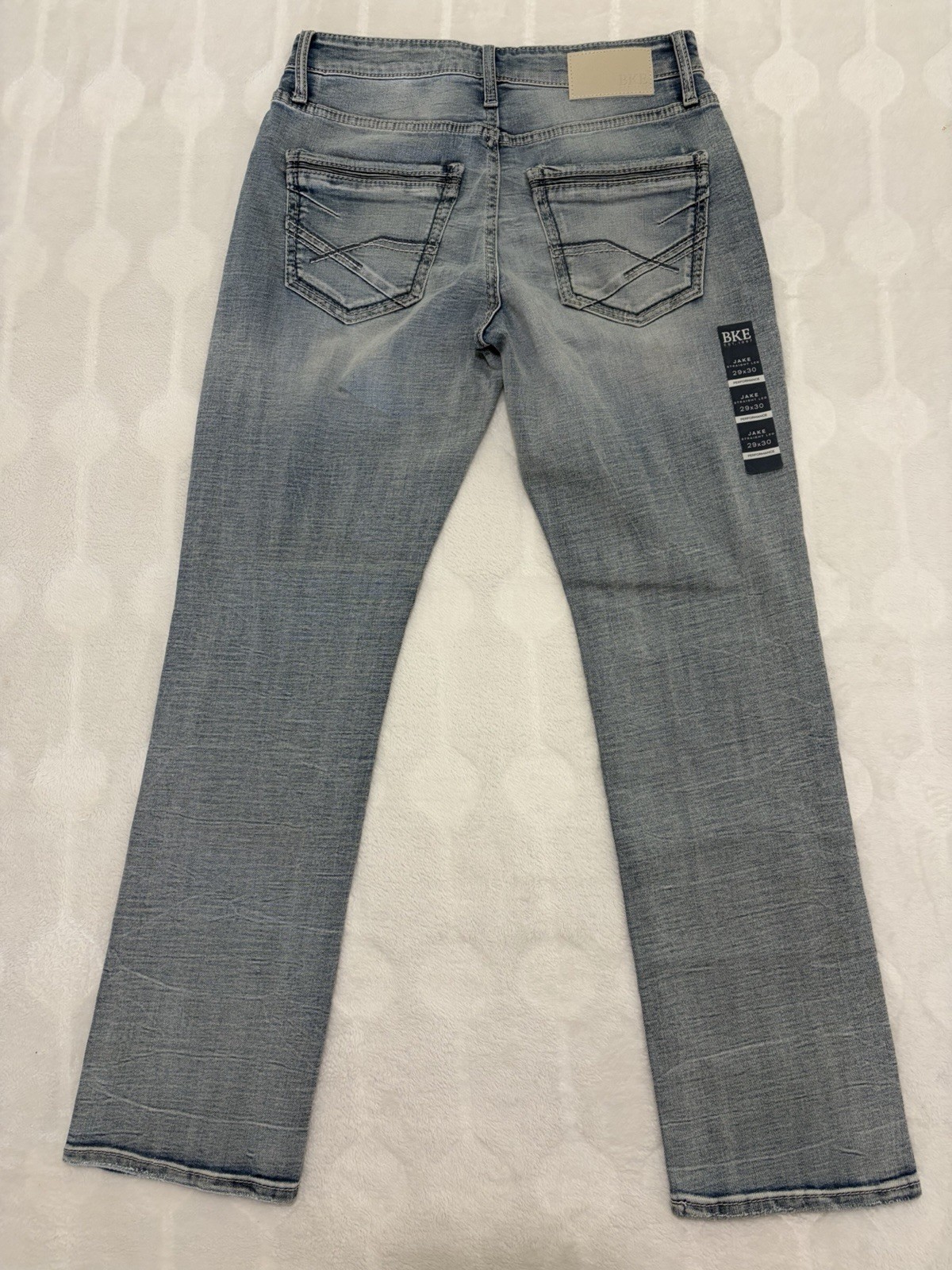 NWT BKE Jake Straight Jeans Men’s 29x30 Light Wash Faded Performance Stretch