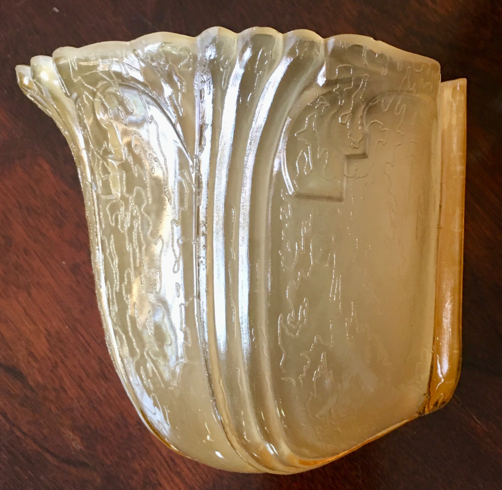 Original C. 1930\'S Antique American Art Deco  Pressed Carnival Glass Slip Shade