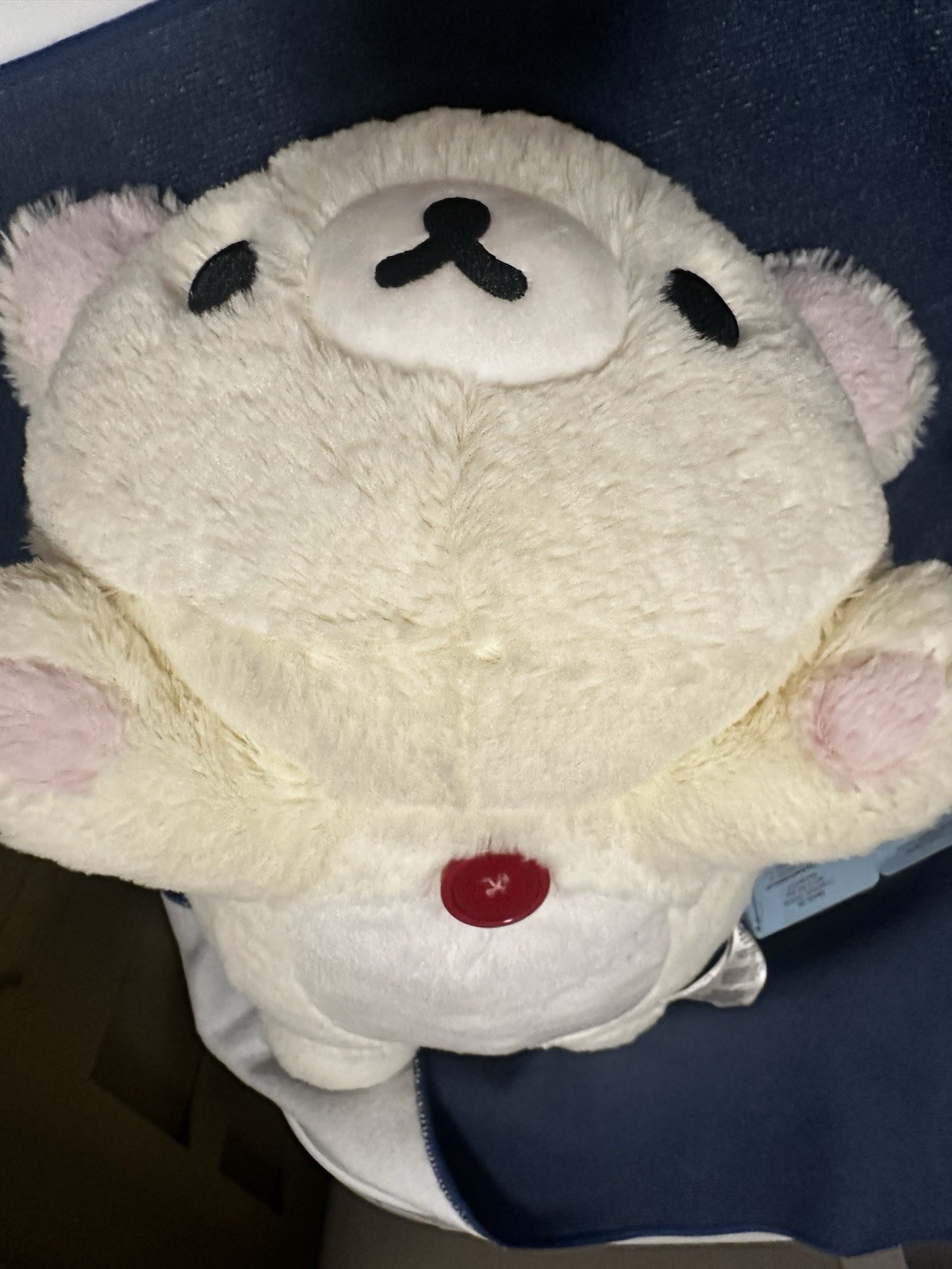 San X Rilakkumuma White Plush Toy 14” With Signature Red Button New With Tags