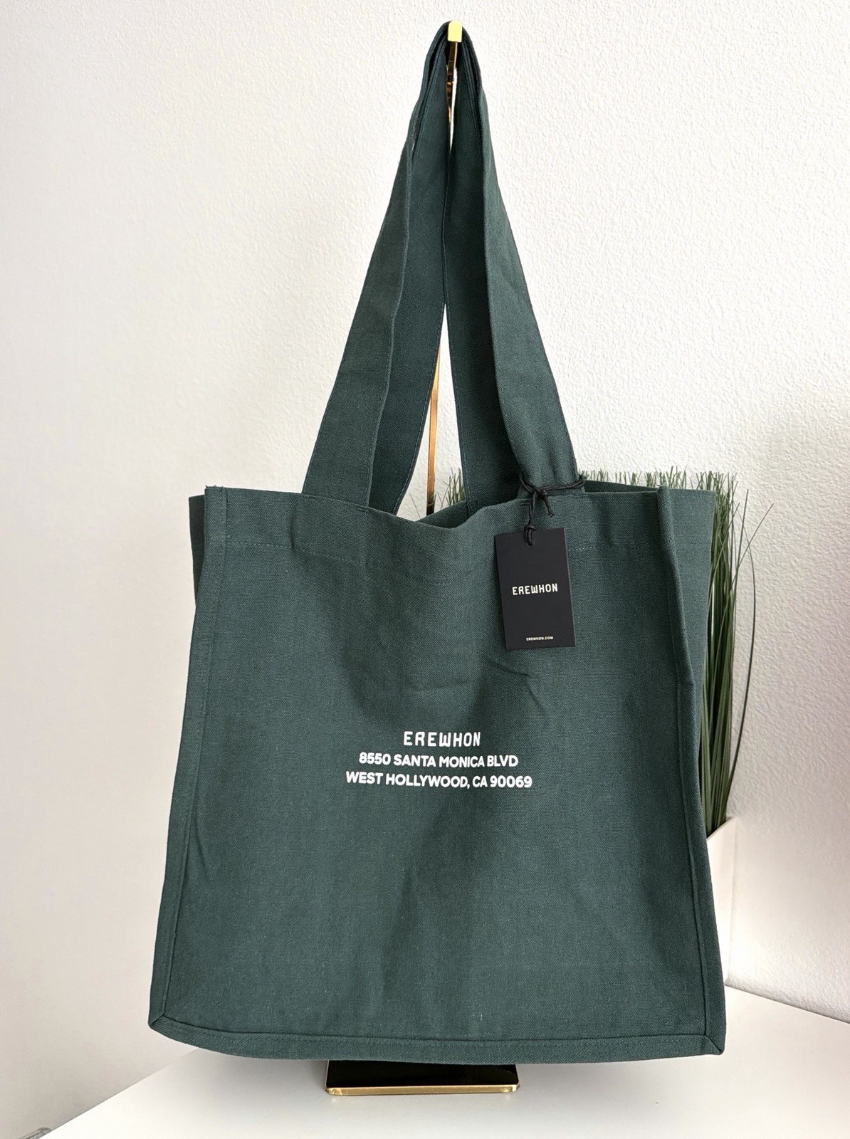 Erewhon West Hollywood WEHO Shopper Tote Bag Dark Green Limited NEW