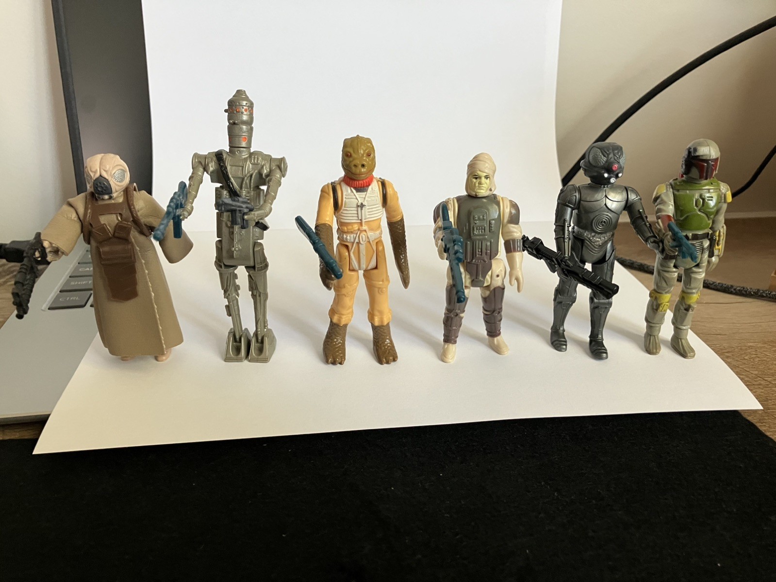 VINTAGE KENNER STAR WARS BOUNTY HUNTER FIGURE ORIGINAL SET LOT OF 6 
