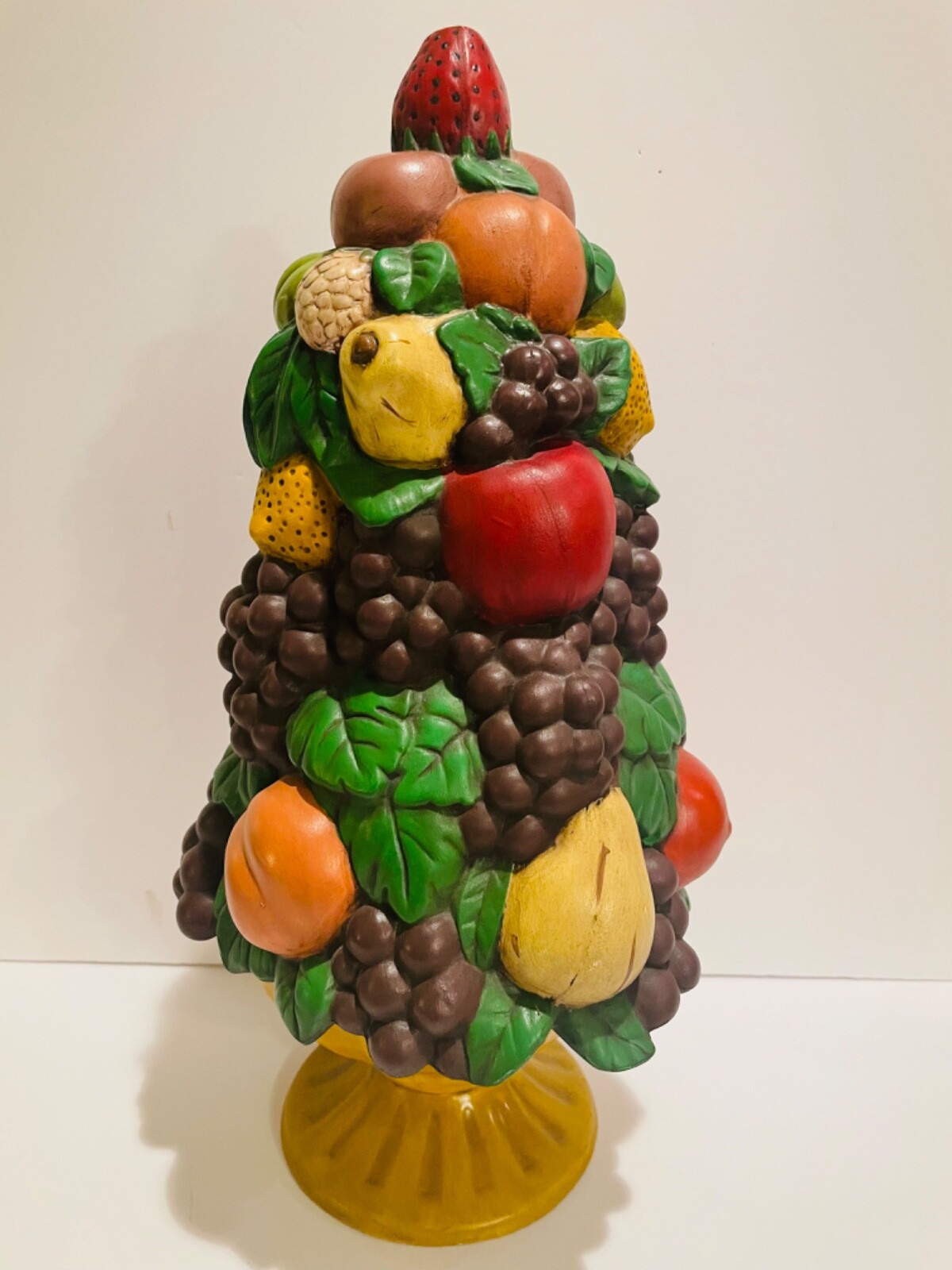 Vintage Holland Mold Handmade Ceramic Fruit Christmas Topiary Tree Centerpiece Vintage Holland Mold Handmade Ceramic Fruit Christmas Topiary Tree Centerpiece