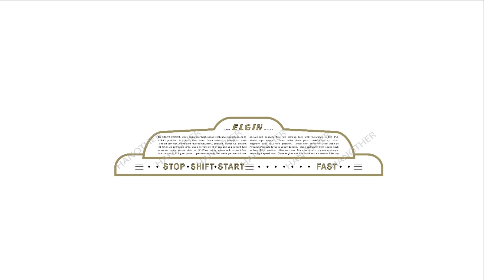 55-59 Vintage Antique Elgin vinyl decal outboard boat motor motor control 55-59 Vintage Antique Elgin vinyl decal outboard boat motor motor control