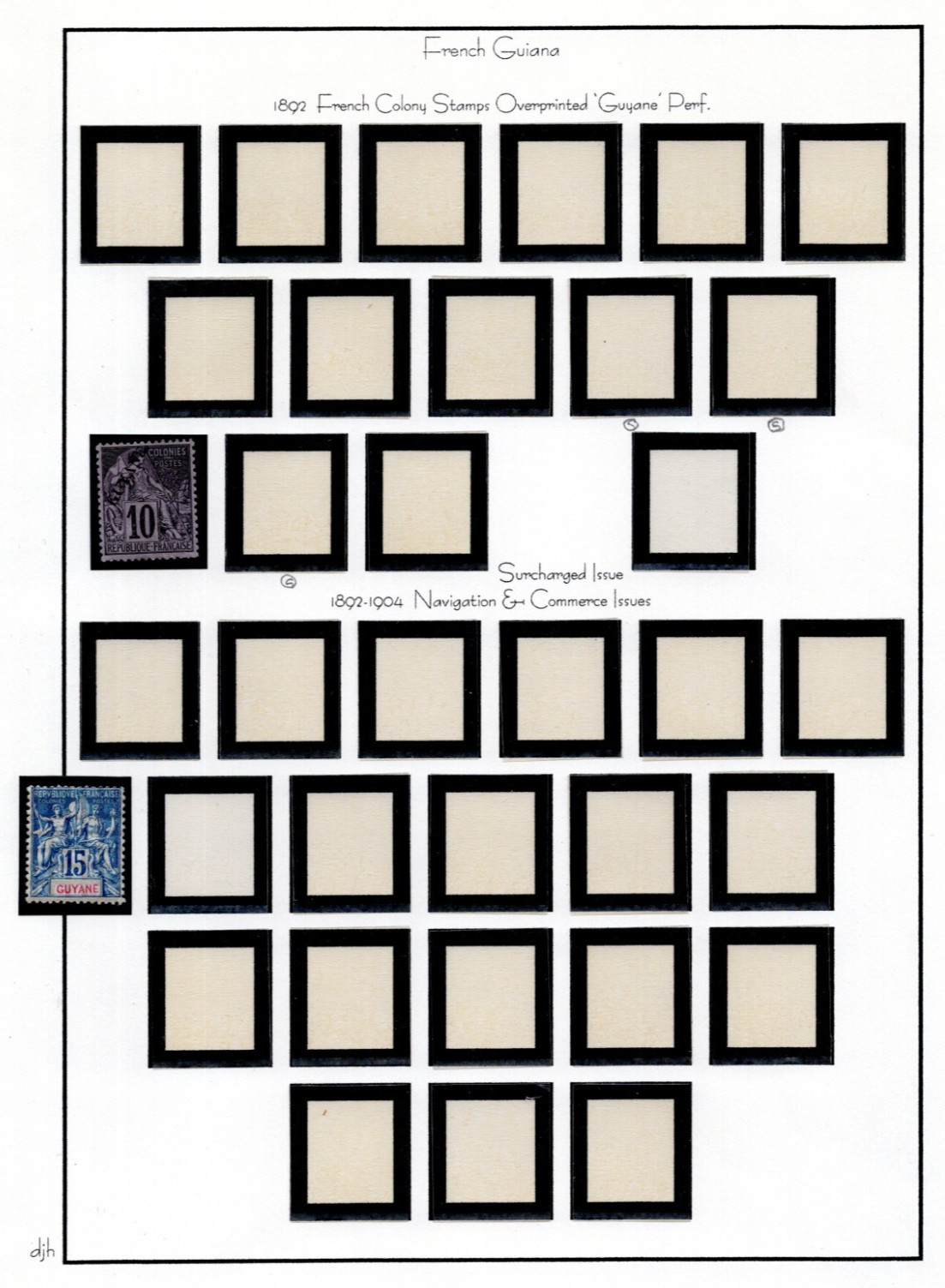 French Guiana 1892-1947 Collection Of 200+ Stamps Almost All Mint A Few Used