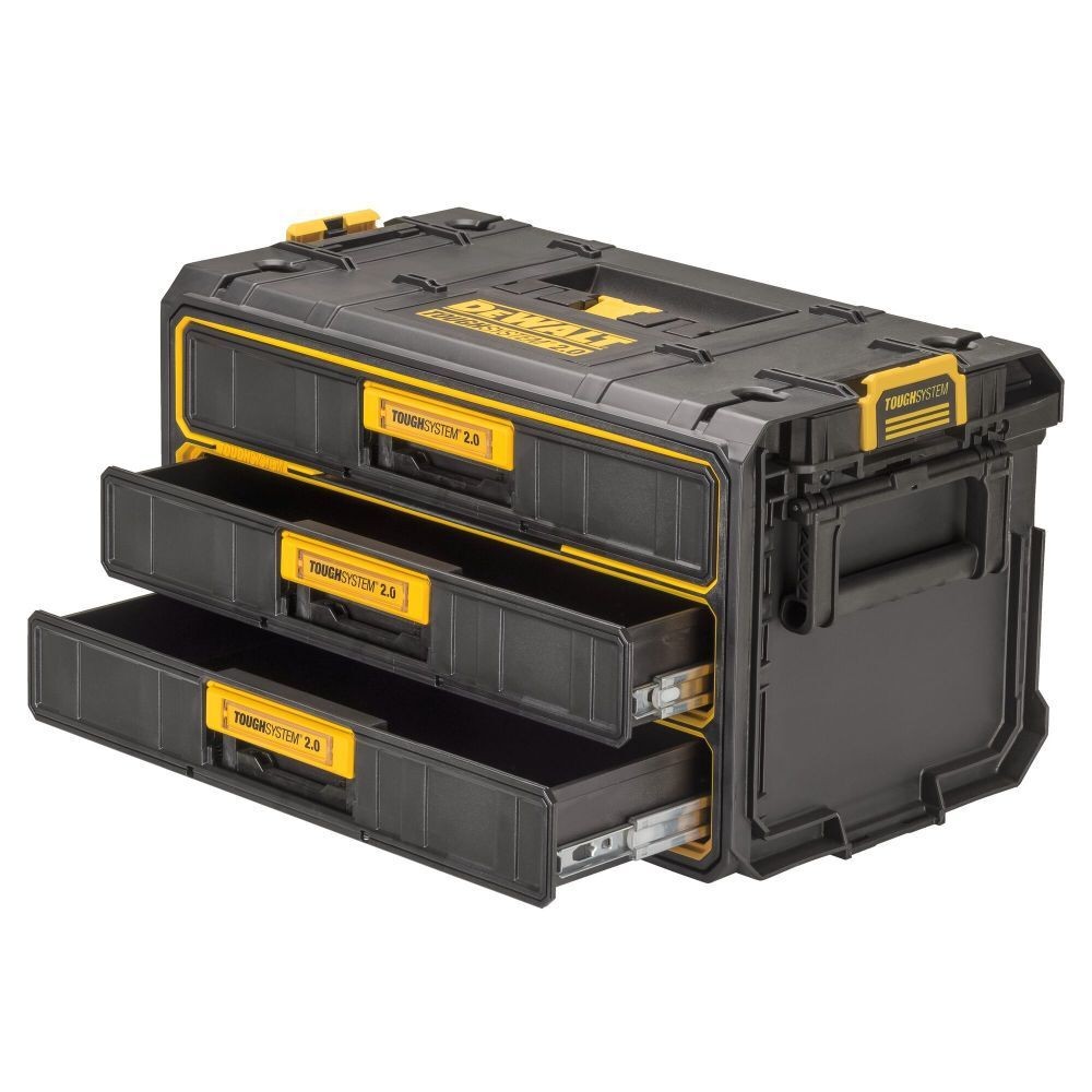 DEWALT ToughSystem 2.0 3-Drawer Tool Box, Plastic Black New -DWST08330