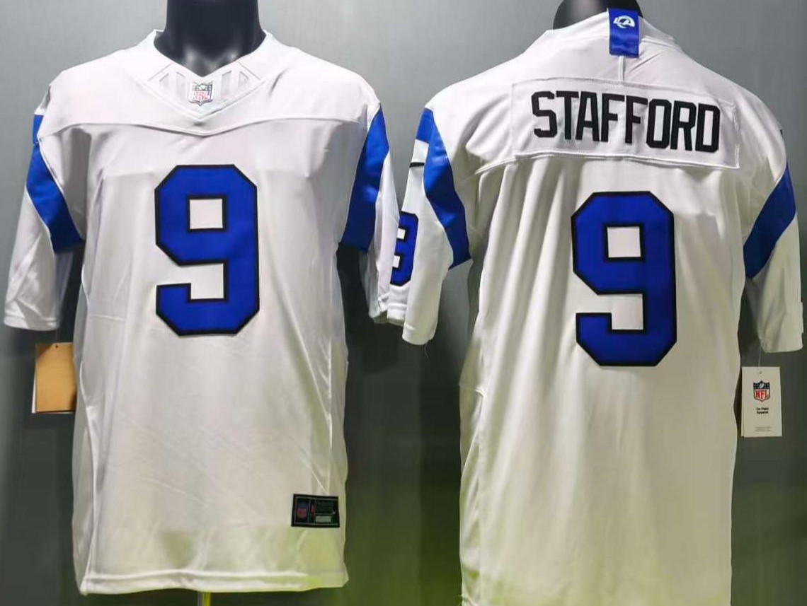 Tariffs​ Free LAR Rams 2026 F.U.S.E Fearsome White Sewn Stitched Jersey.