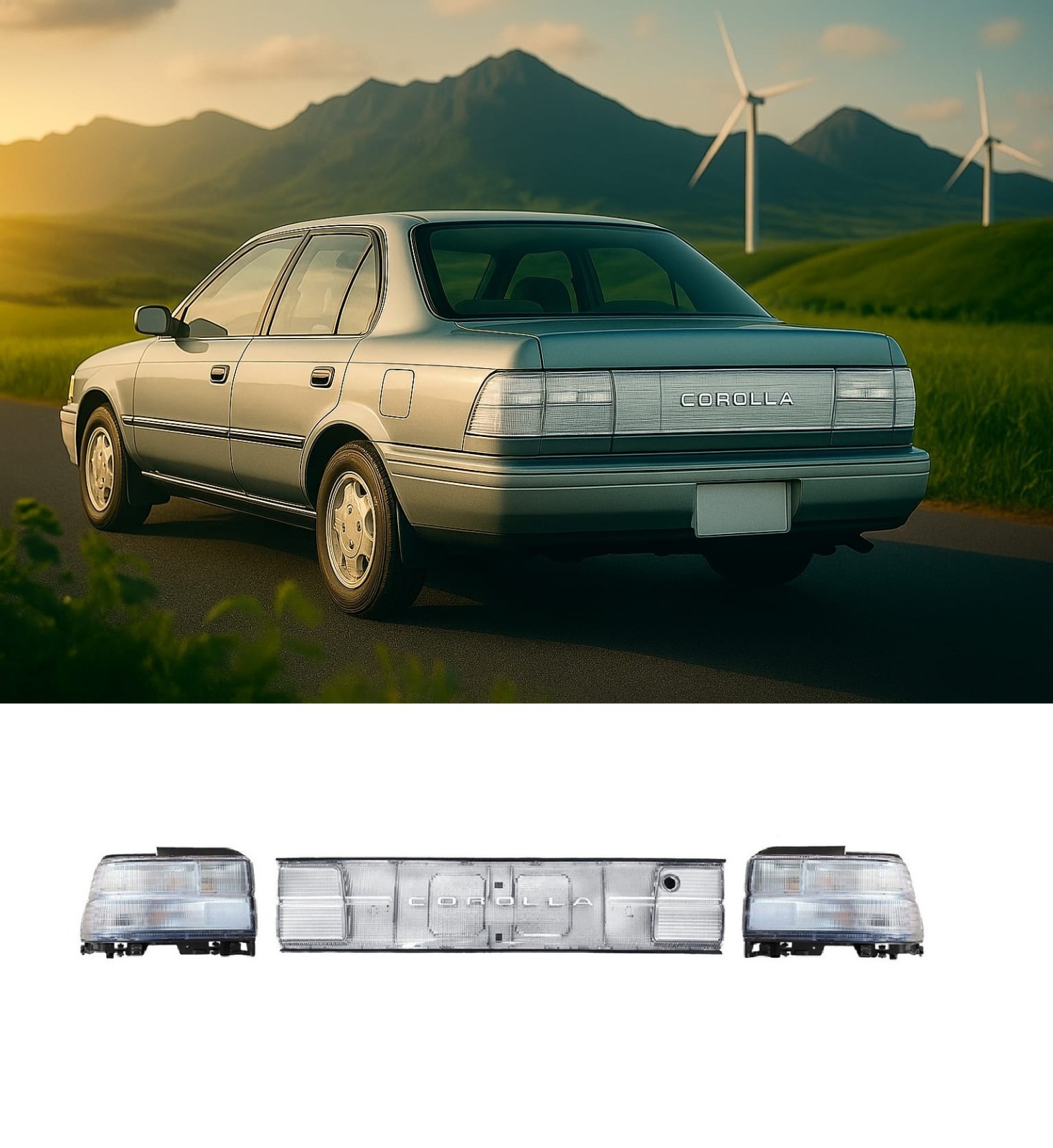 Toyota COROLLA AE100 AE101 ALBINO TAIL LIGHTS SET with Reflector NEW AFTERMARKET Toyota COROLLA AE100 AE101 ALBINO TAIL LIGHTS SET with Reflector NEW AFTERMARKET