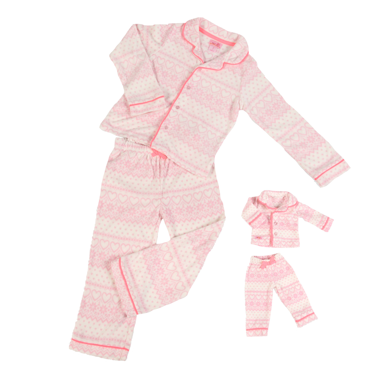 Winter Pajamas Set Girls and Dolls 18\ Winter Pajamas Set Girls and Dolls 18\