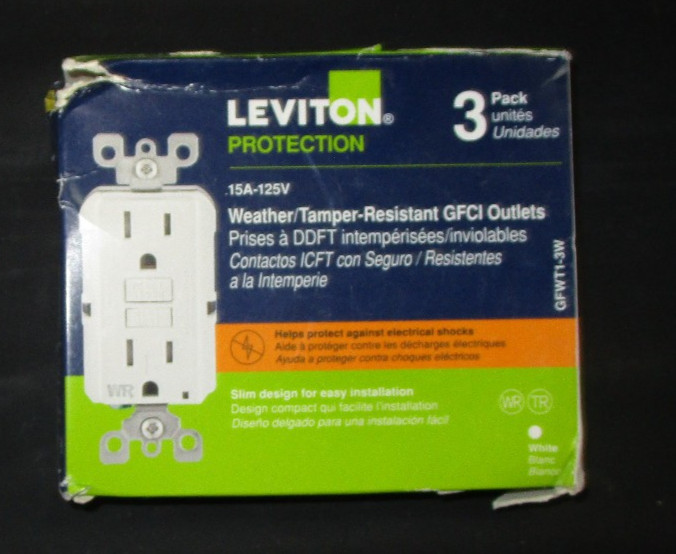 Leviton 15 Amp 125-Volt Self-Test Tamper (New Other Damaged box ) Leviton 15 Amp 125-Volt Self-Test Tamper (New Other Damaged box )