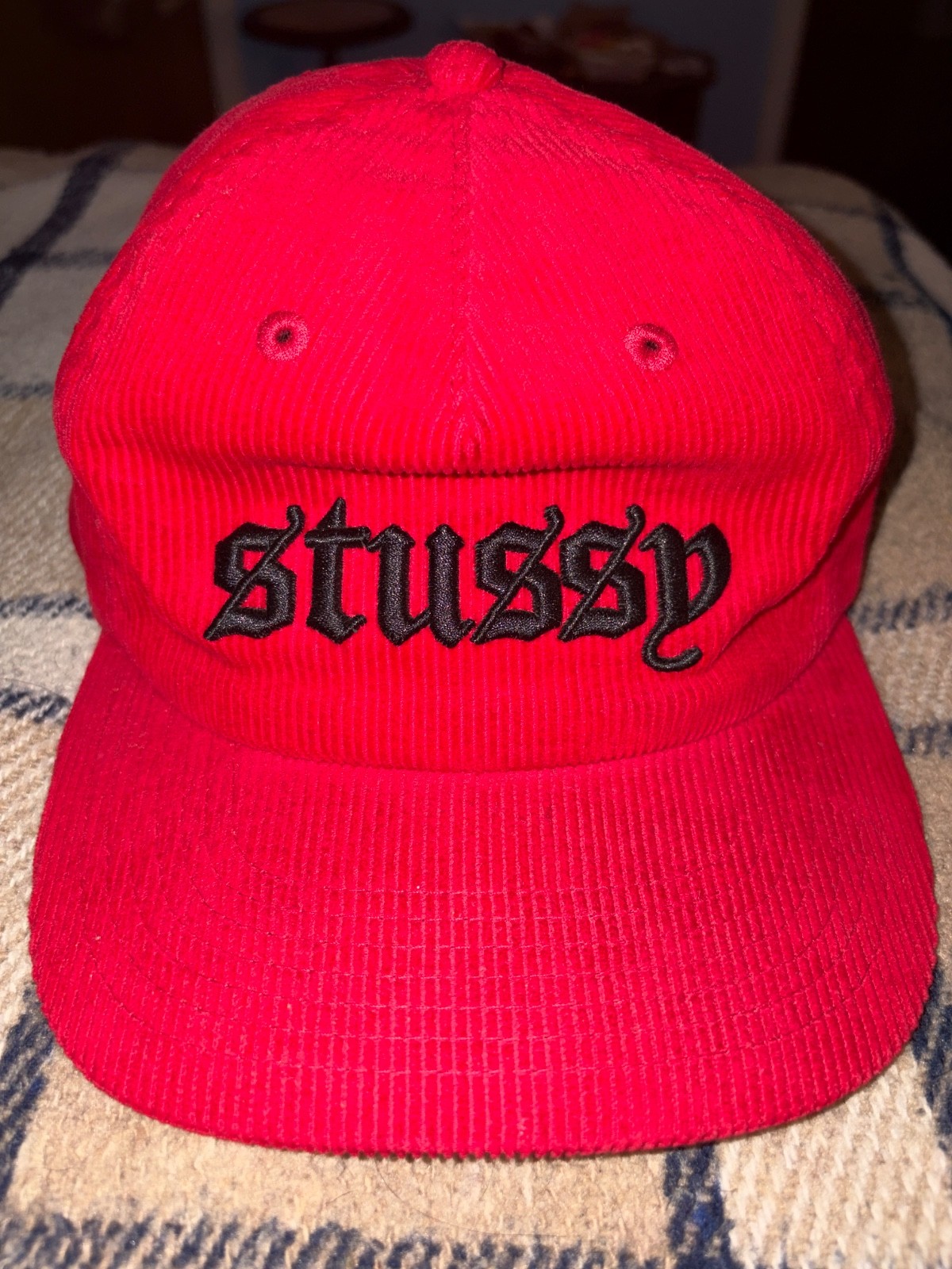 Stussy cap Red corduroy embroidered VTG very good Used condition Rare