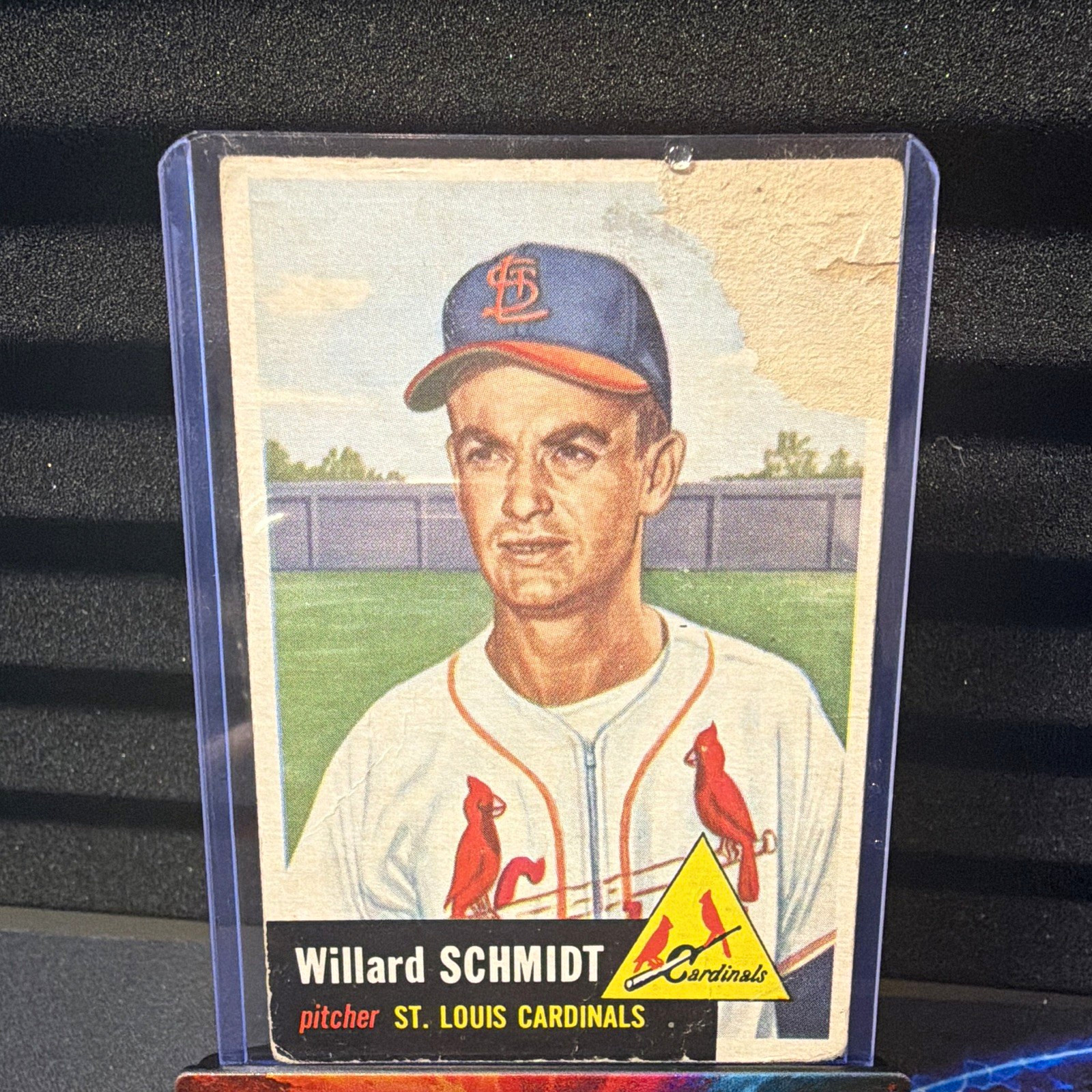 Vintage Topps 1953 Willard Schmidt RC #168 St. Louis Cardinals Baseball Card