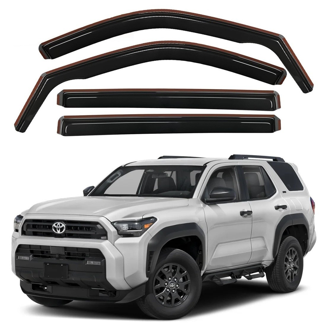 In Channel Window Sun Rain Visor Wind Guard Deflect Fit 2025-2027 Toyota 4Runner In Channel Window Sun Rain Visor Wind Guard Deflect Fit 2025-2027 Toyota 4Runner