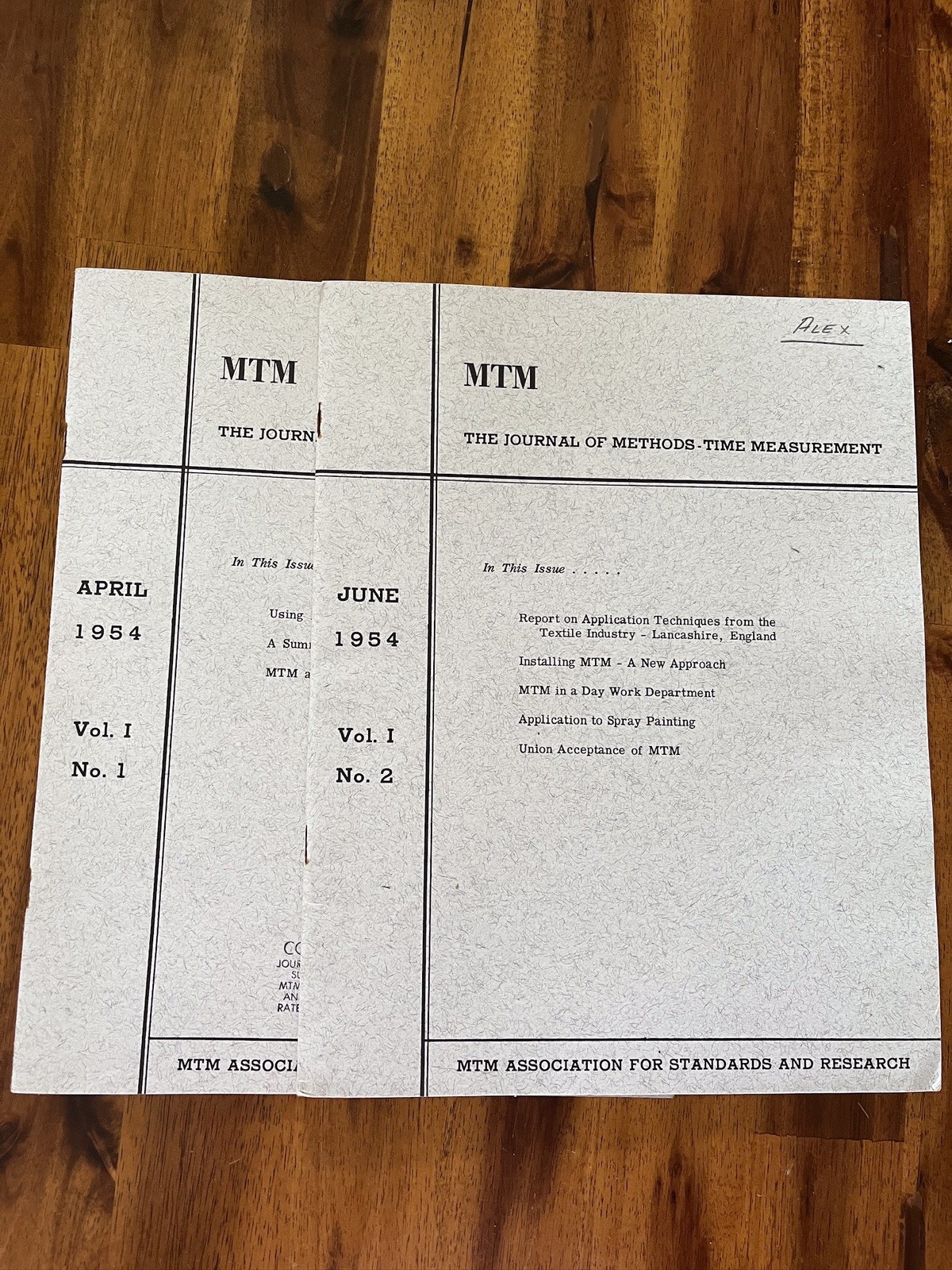 X2 Vtg 1954 MTM Journal Of Methods Time Measurement April June Issues X2 Vtg 1954 MTM Journal Of Methods Time Measurement April June Issues