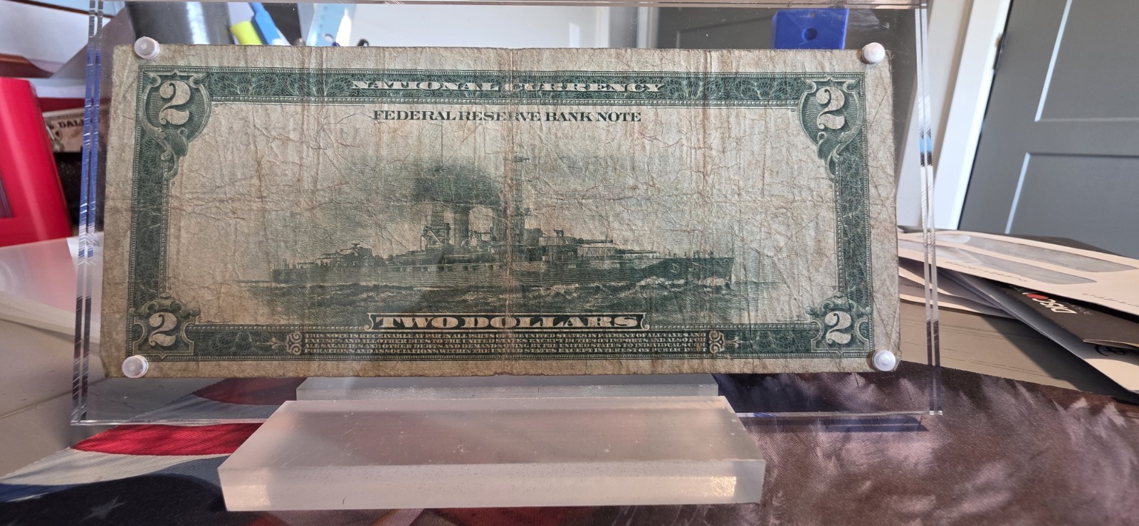 1918 $2 Two Dollar BATTLESHIP Boston Federal Note Fr#749 