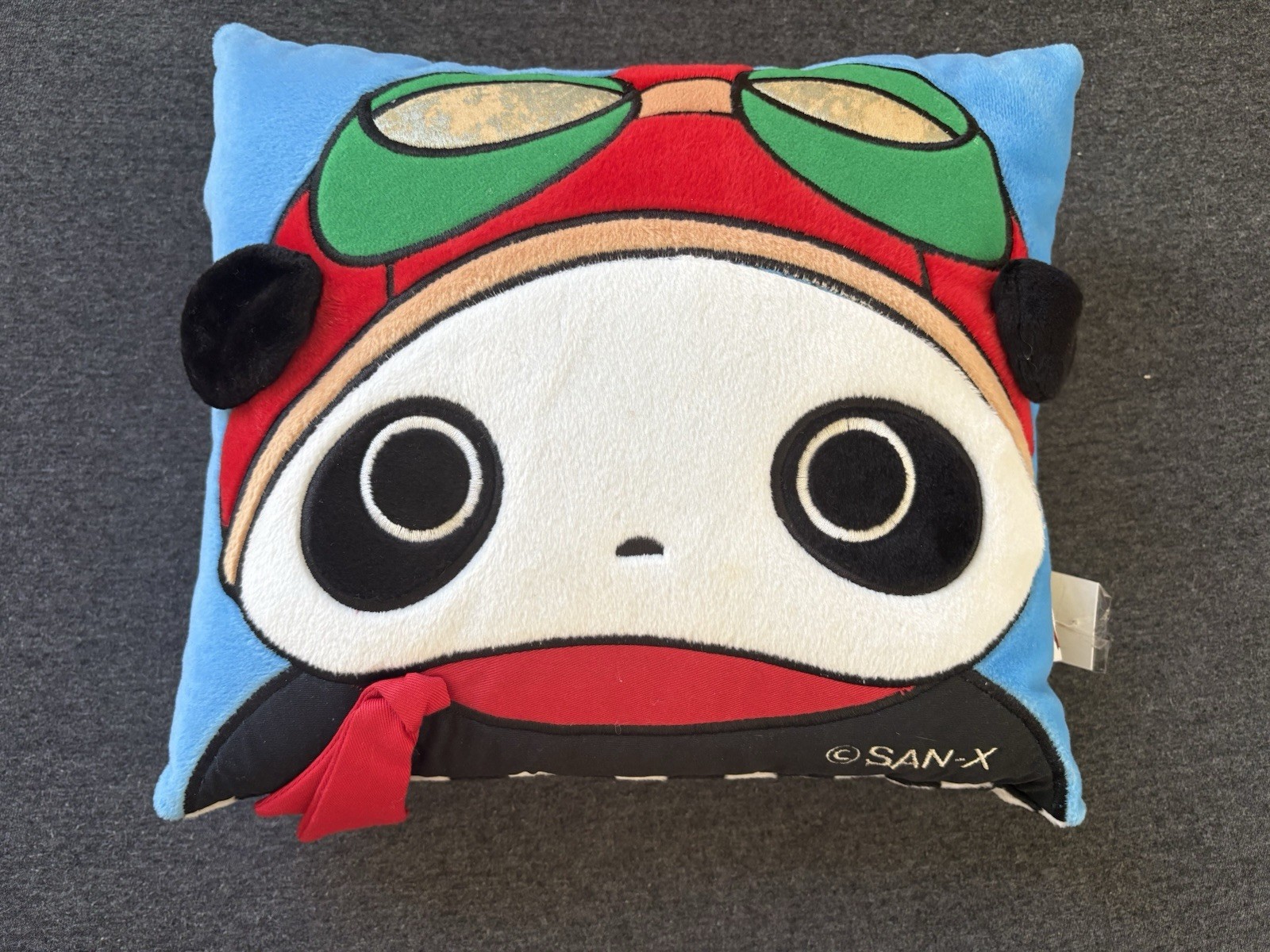 Tarepanda San-X Pilot Panda Plush Pillow Cushion Checkered Kawaii Japan Rare Tarepanda San-X Pilot Panda Plush Pillow Cushion Checkered Kawaii Japan Rare