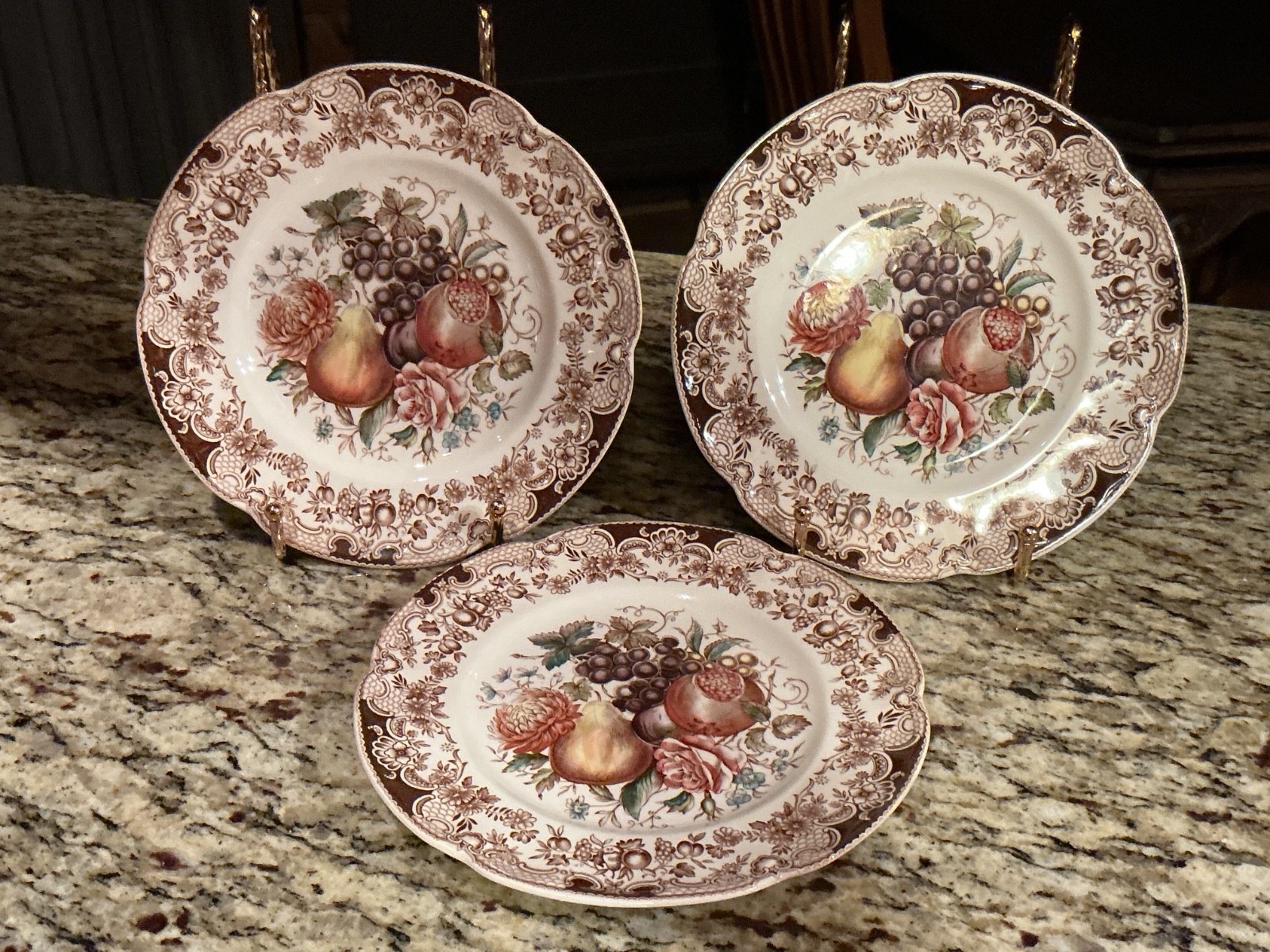 Johnson Bros. Windsorware Fruit Harvest Salad Plates (3)