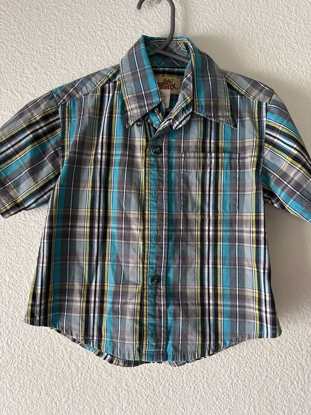 Wrangler 20X Plaid Shirt Boys Size XXS (0-2) Multicolored Cotton