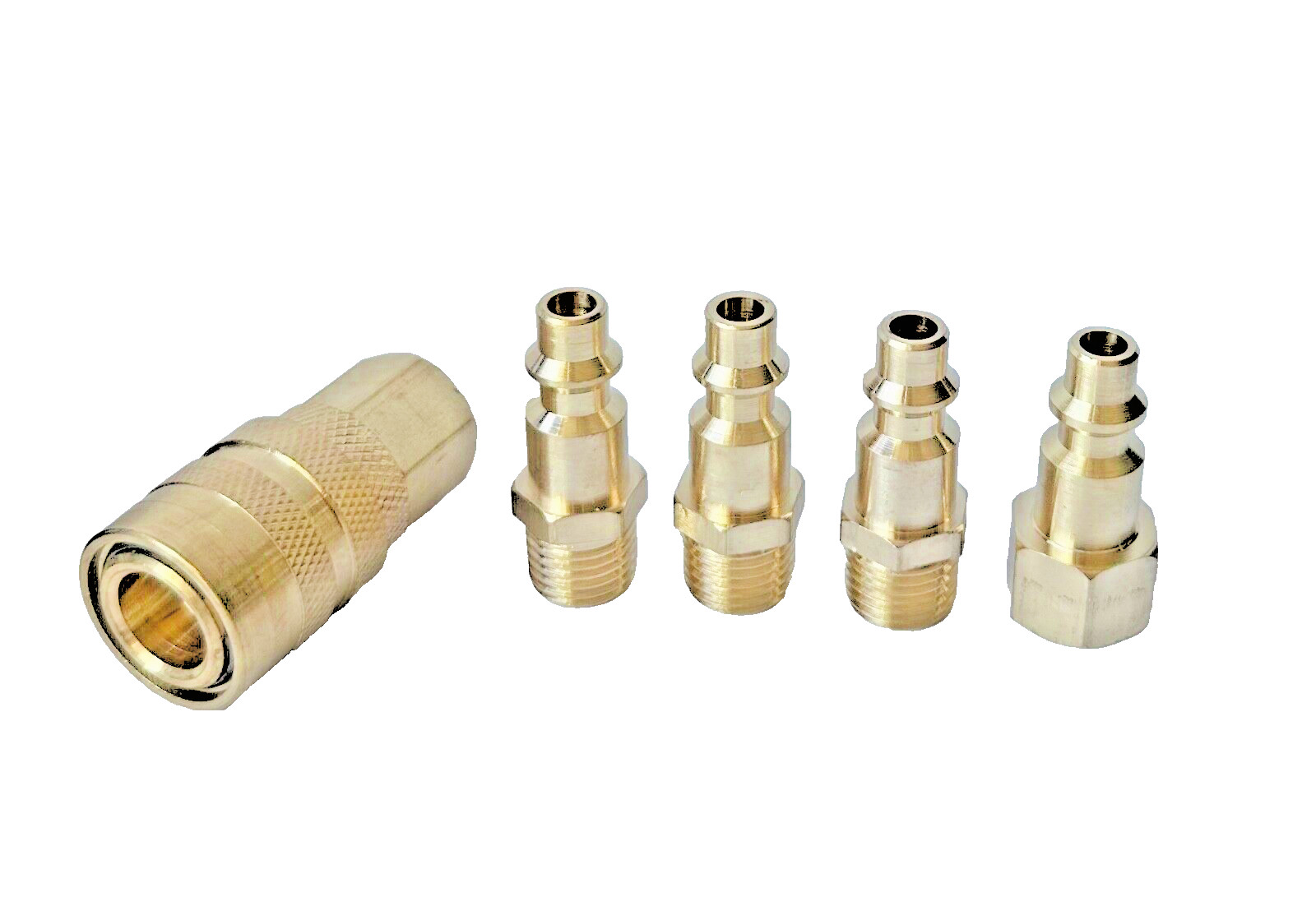 5pc Solid Brass Quick Coupler Set Air Hose Connector Fittings 1/4,  5PBF