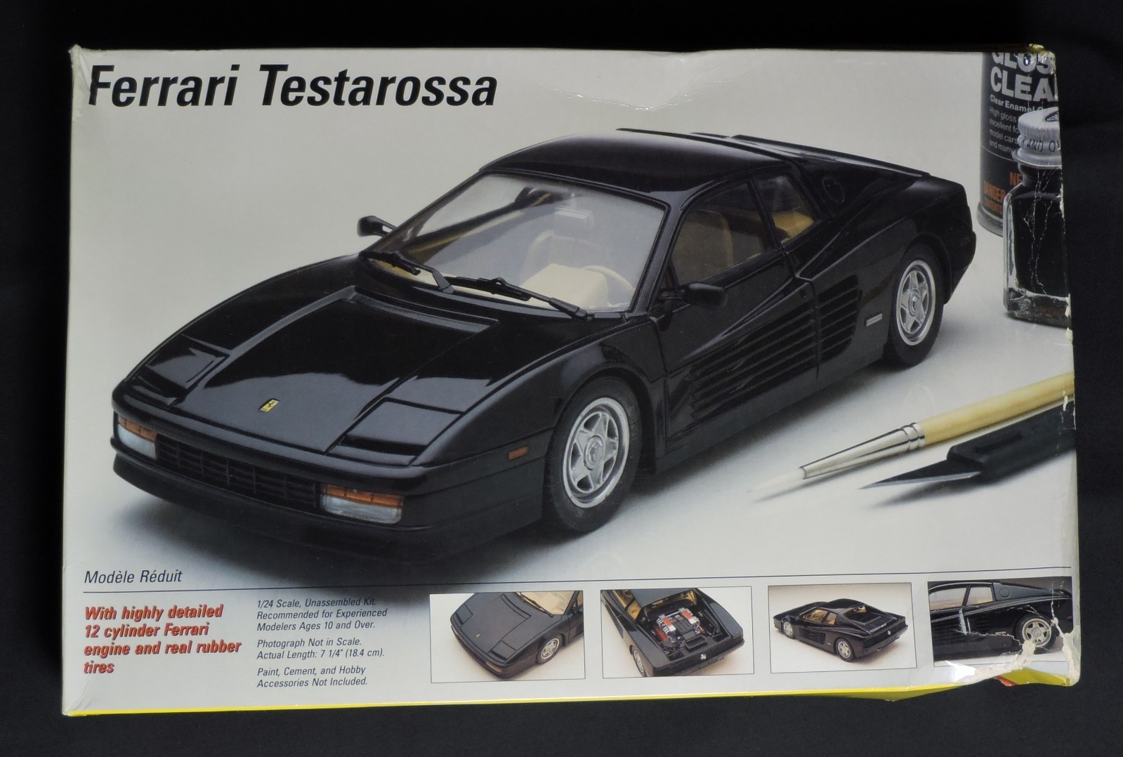 Testors Italeri 1/24 Ferrari Testarossa no.204 Open Box Parts Sealed Testors Italeri 1/24 Ferrari Testarossa no.204 Open Box Parts Sealed