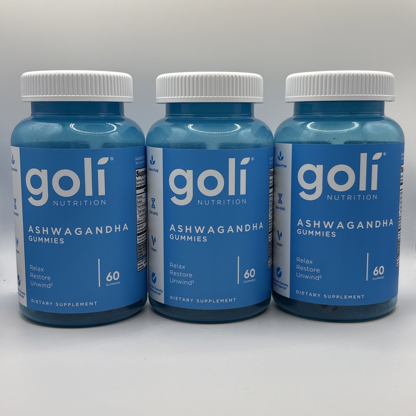 {C5} LOT OF 3 Goli Nutrition Ashwagandha Mixed Berry Gummies - 180 Count 5/28 {C5} LOT OF 3 Goli Nutrition Ashwagandha Mixed Berry Gummies - 180 Count 5/28
