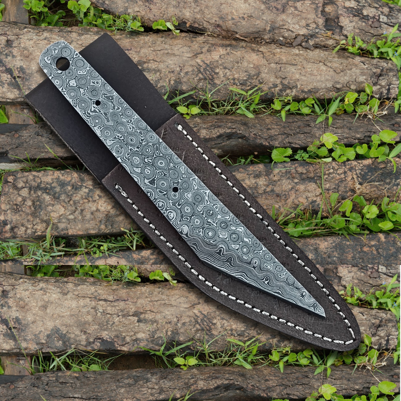 Damascus Steel Kiridashi Knife EDC Fixed Blade 6.5 In Double Bevel wd Sheath Damascus Steel Kiridashi Knife EDC Fixed Blade 6.5 In Double Bevel wd Sheath