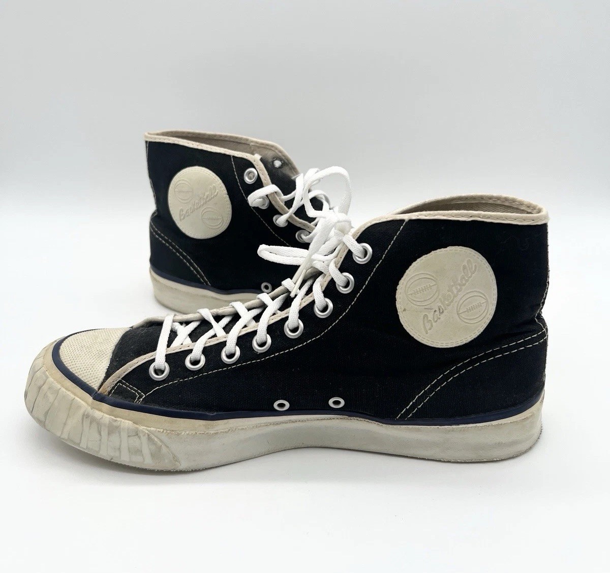 Vintage 40s 50s Canvas High Top Basketball Shoes Size 8 Excellent Made in USA