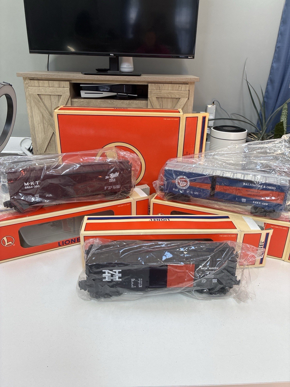 Lionel 6-19292 6464 Boxcar Series VI Set Katy B&O New Haven O Gauge
