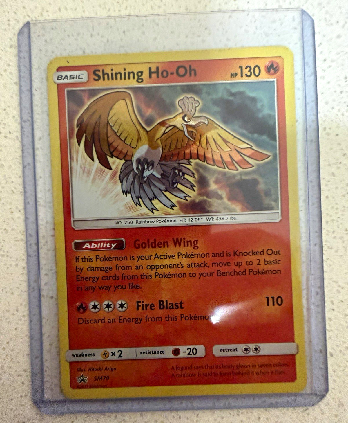 Pokémon TCG Shining Ho-Oh SM70 Shining Legends Promo Holo English 130 HP Pokémon TCG Shining Ho-Oh SM70 Shining Legends Promo Holo English 130 HP