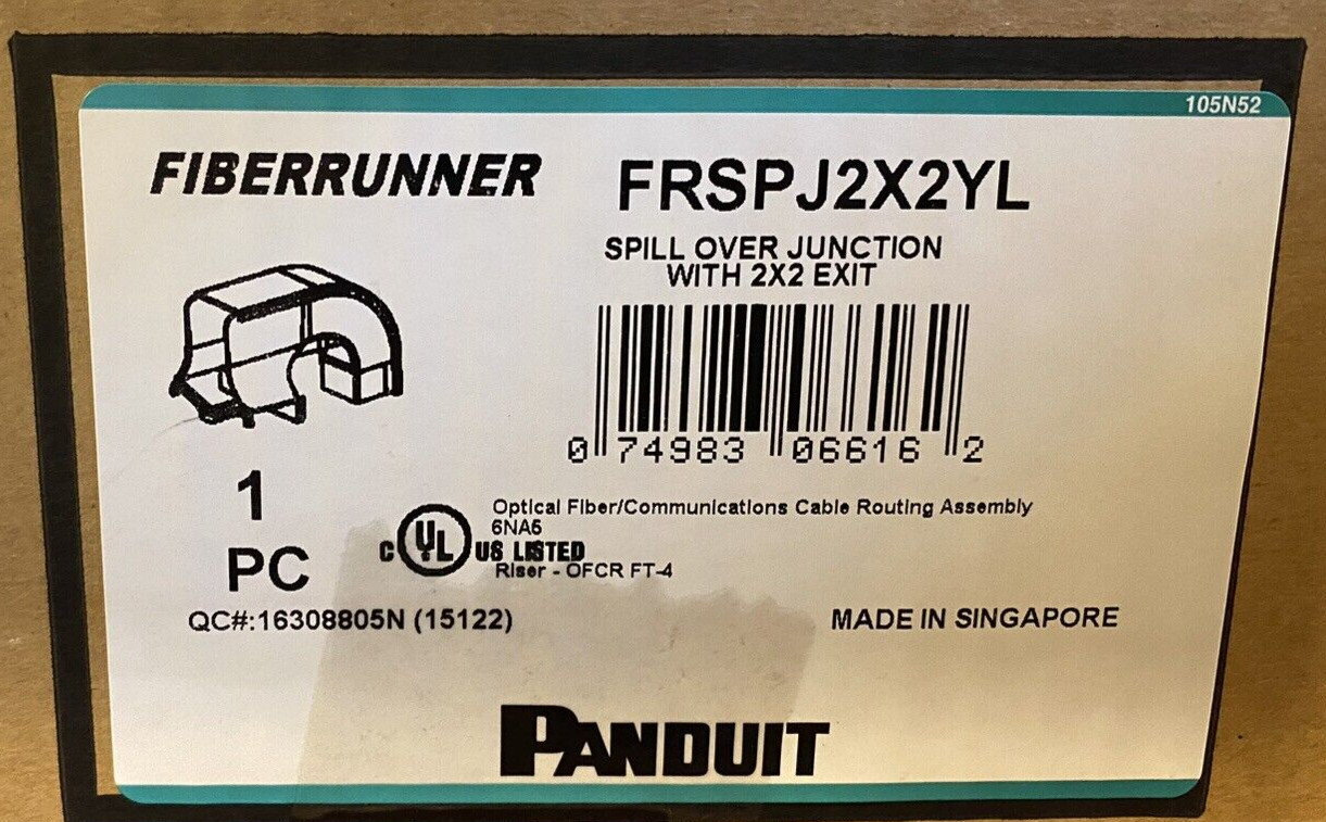 Panduit FRSPJ2X2YL Spill-Over Junction Fitting W/ 2x2 Exit