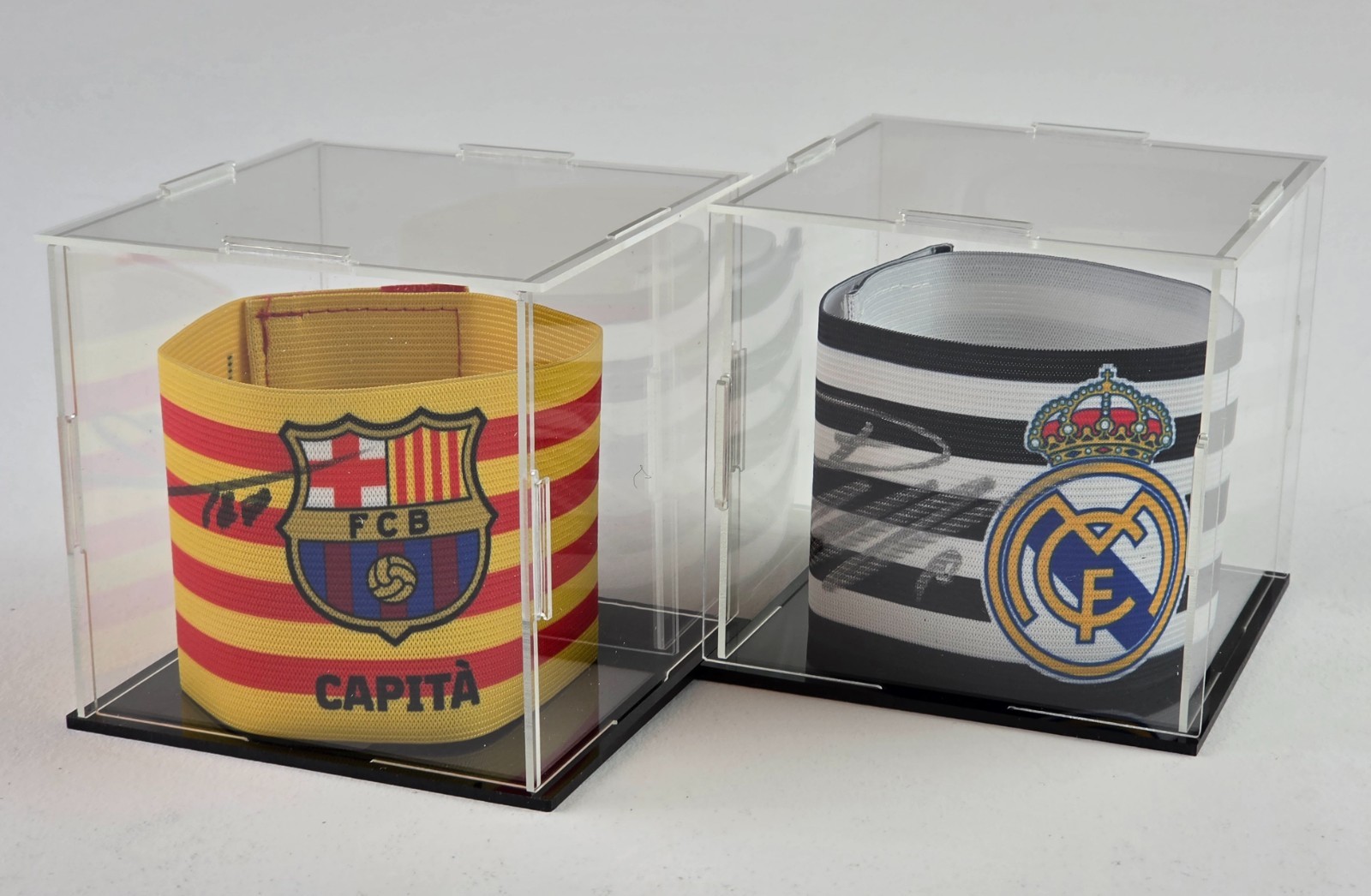 Lionel Messi+Cristiano Ronaldo captains armbands Hand Signed W/COA+Free shipping