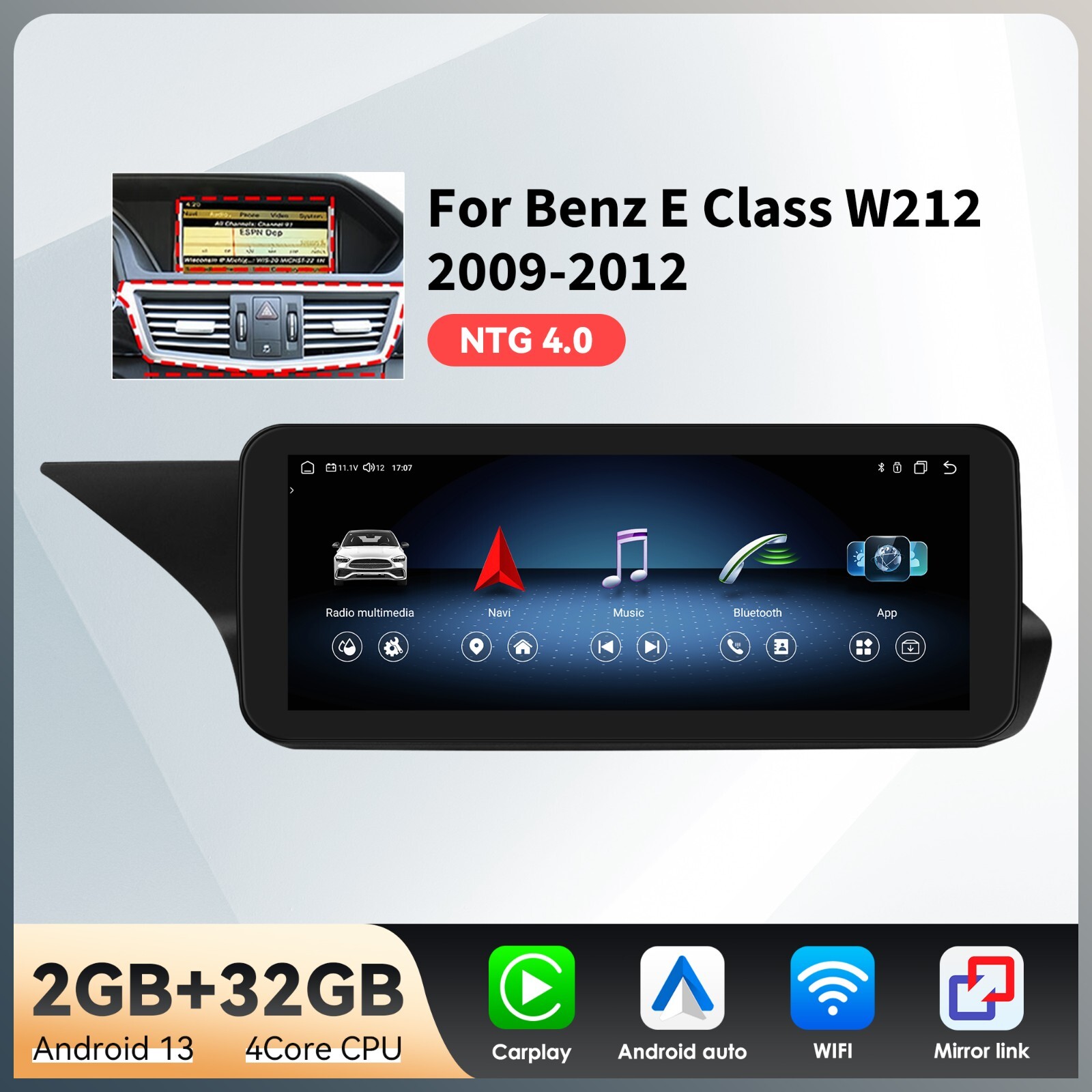 Android Screen Apple CarPlay GPS 10.25\