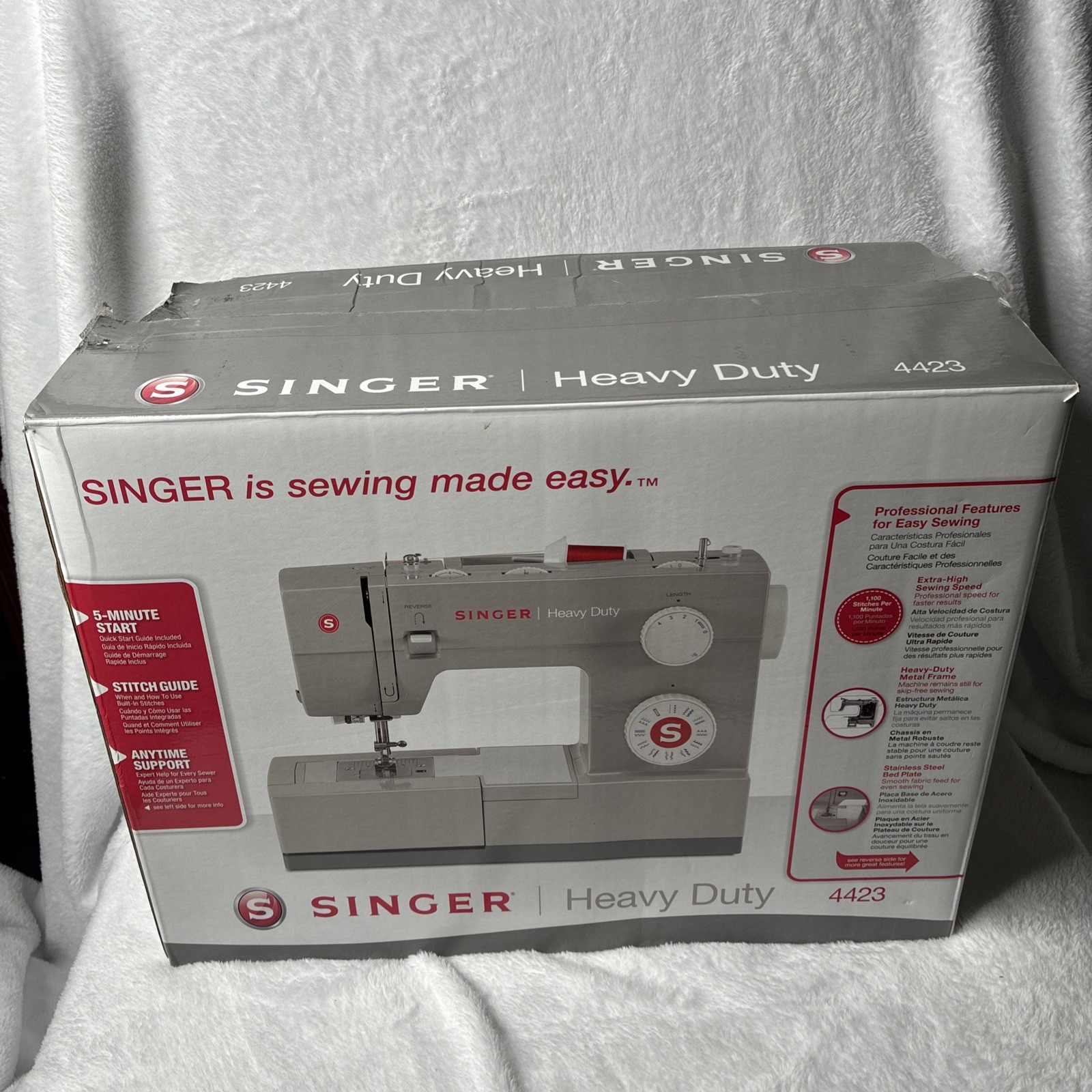 Singer 4432 Heavy Duty Mechanical Sewing Machine Gray Pre-Owned EUC