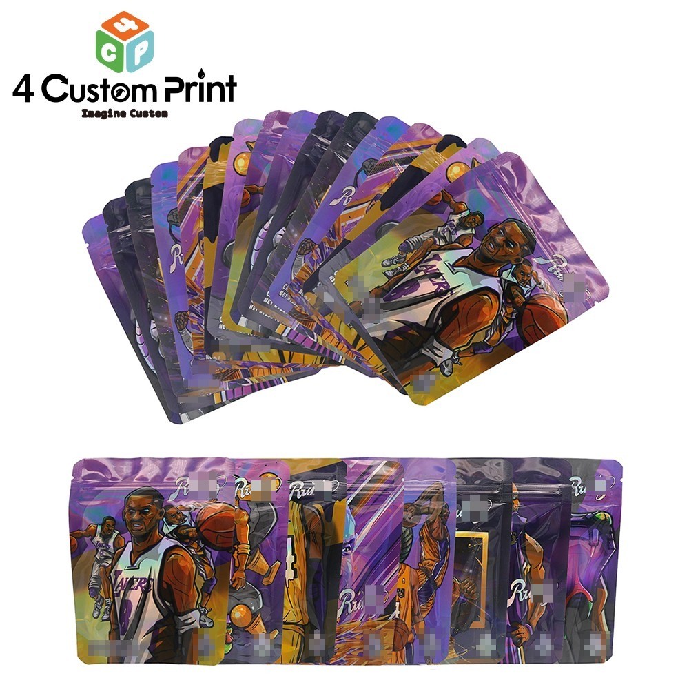 100pcs Resealable Mylar Bags Food Storage Smell Proof Foil Stand Up Pouches 3.5g