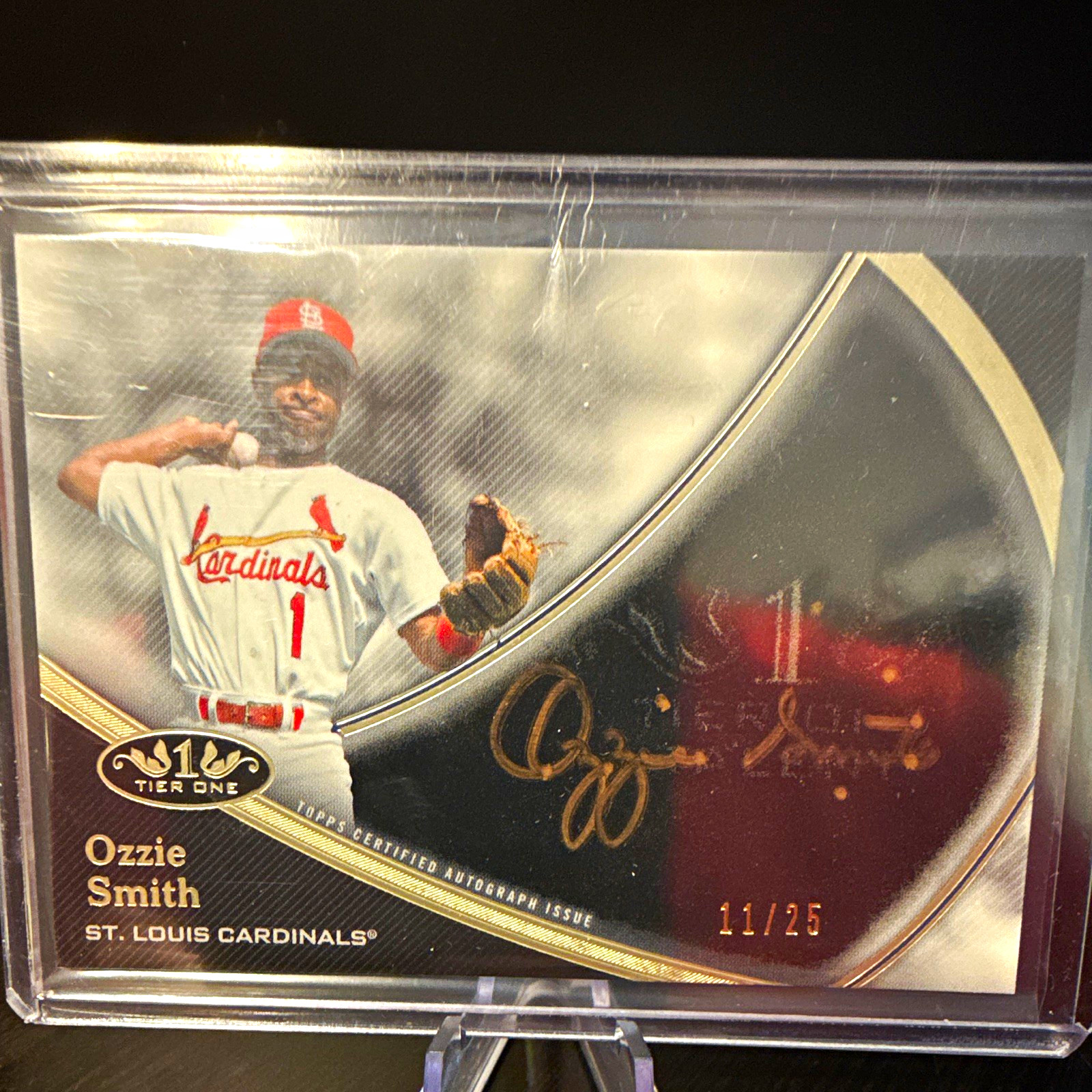 Topps 2020 Tier One Ozzie Smith Cardinals Auto Bronze Ink /25 T1TA-OSM