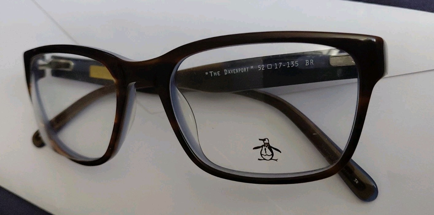 ORIGINAL PENGUIN “THE DAVENPORT” Brown Tortoise Matte 52-17-135 Eyeglasses Frame