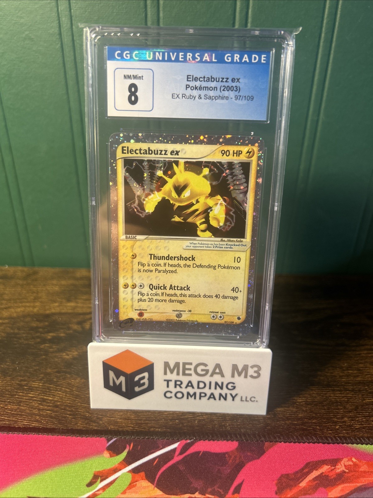 Electabuzz ex 2003 Pokémon EX - Ruby & Sapphire Holo #97 CGC 8 NM Electabuzz ex 2003 Pokémon EX - Ruby & Sapphire Holo #97 CGC 8 NM