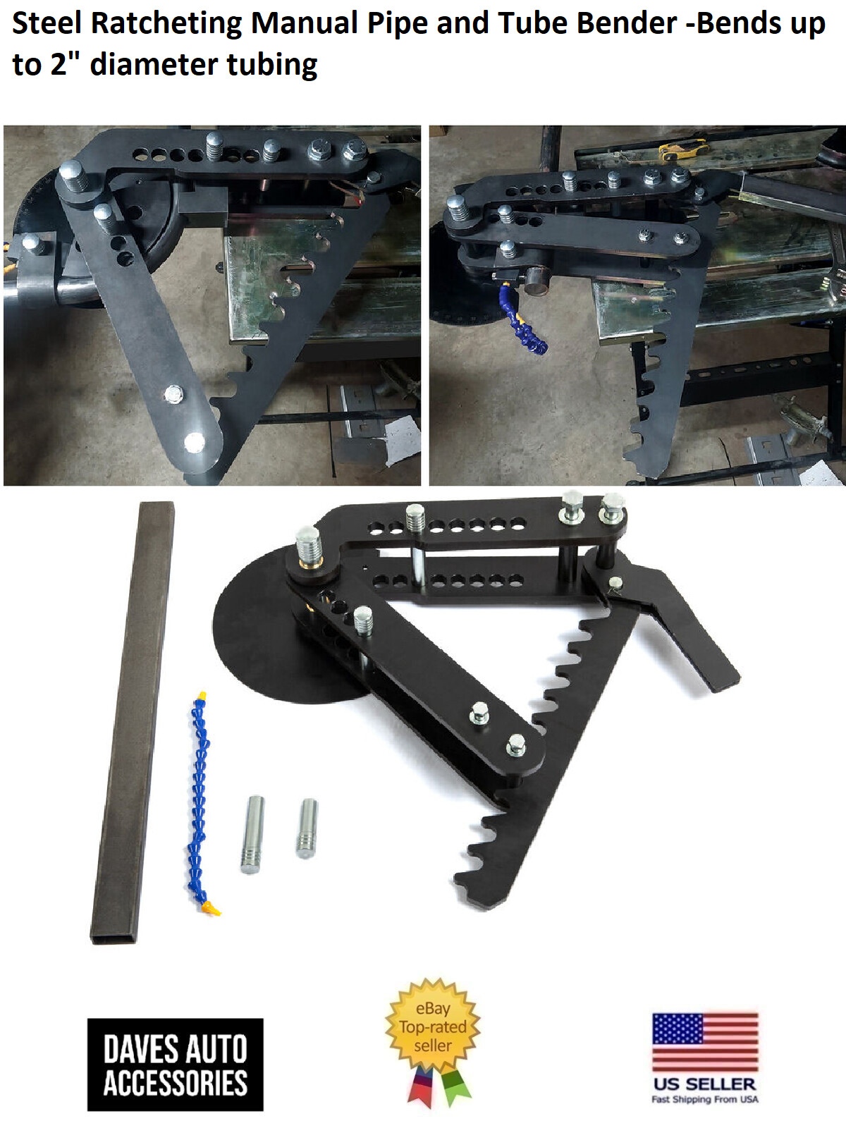 Steel Ratcheting Manual Pipe and Tube Bender -Bends up to 2\