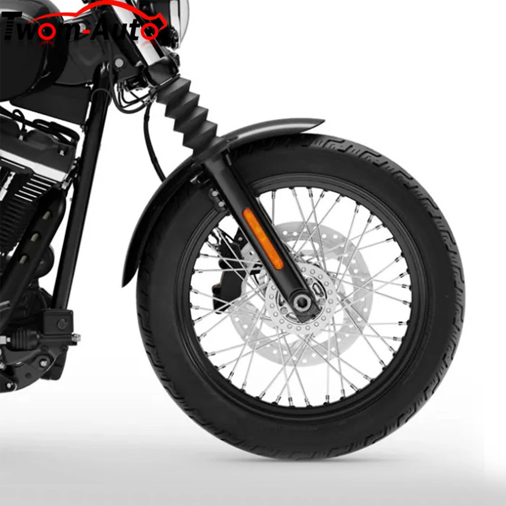 Vivid Black Front Fender Fit For Harley Dyna Street Bob Super Glide 2006-2017 16
