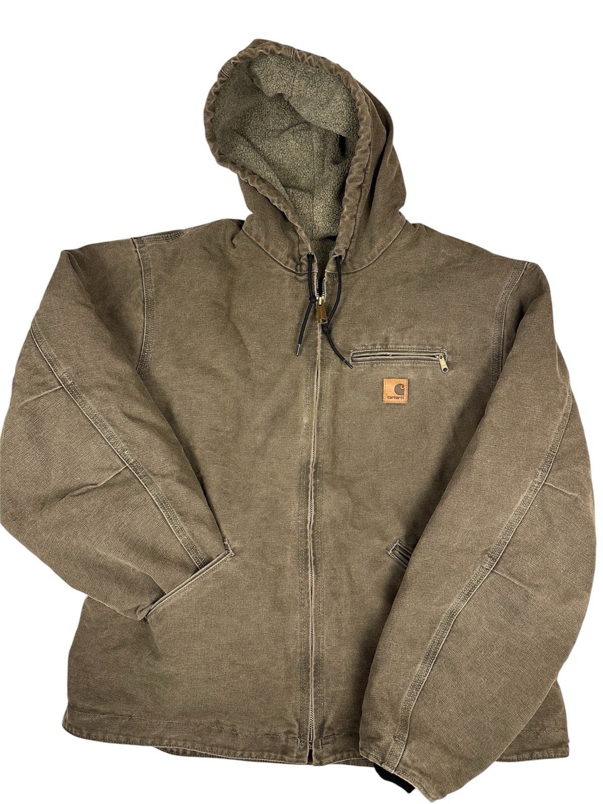 Vintage J141-style Men’s Carhartt Sandstone Sherpa-Lined Sierra Jacket XL
