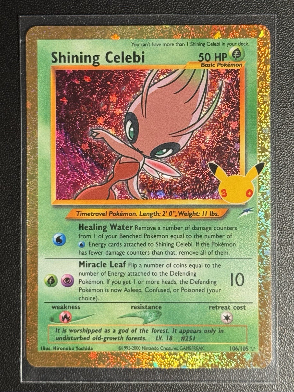 Pokémon Shining Celebi 106/105 30th Anniversary Neo Destiny Holo Rare NM Pokémon Shining Celebi 106/105 30th Anniversary Neo Destiny Holo Rare NM