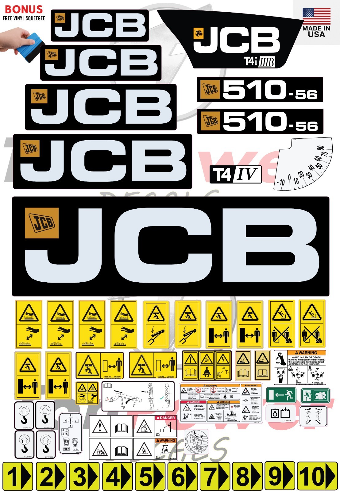 Fits JCB 510-56 (T4i IIIB) Decal Kit-Telescopic forklift 3M VINYL/FREE SHIPPING
