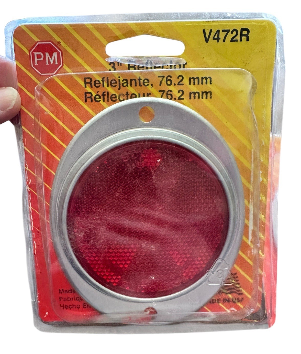 Reflector Peterson Manufacturing USA V472R (2) Round Aluminum Base Vintage