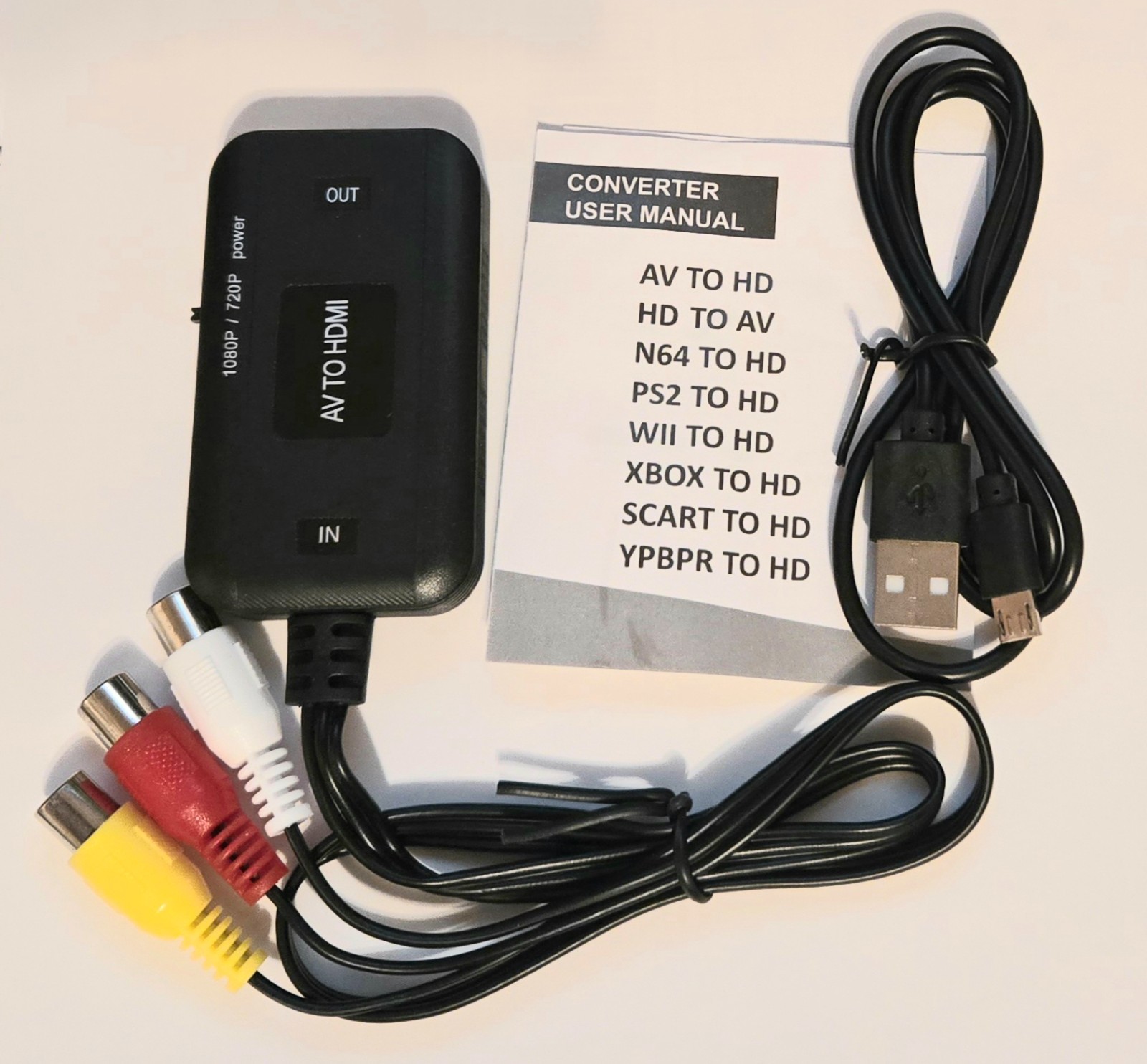 RCA/AV to HDMI Converter, For Nintendo, Sega, Sony, Xbox -  