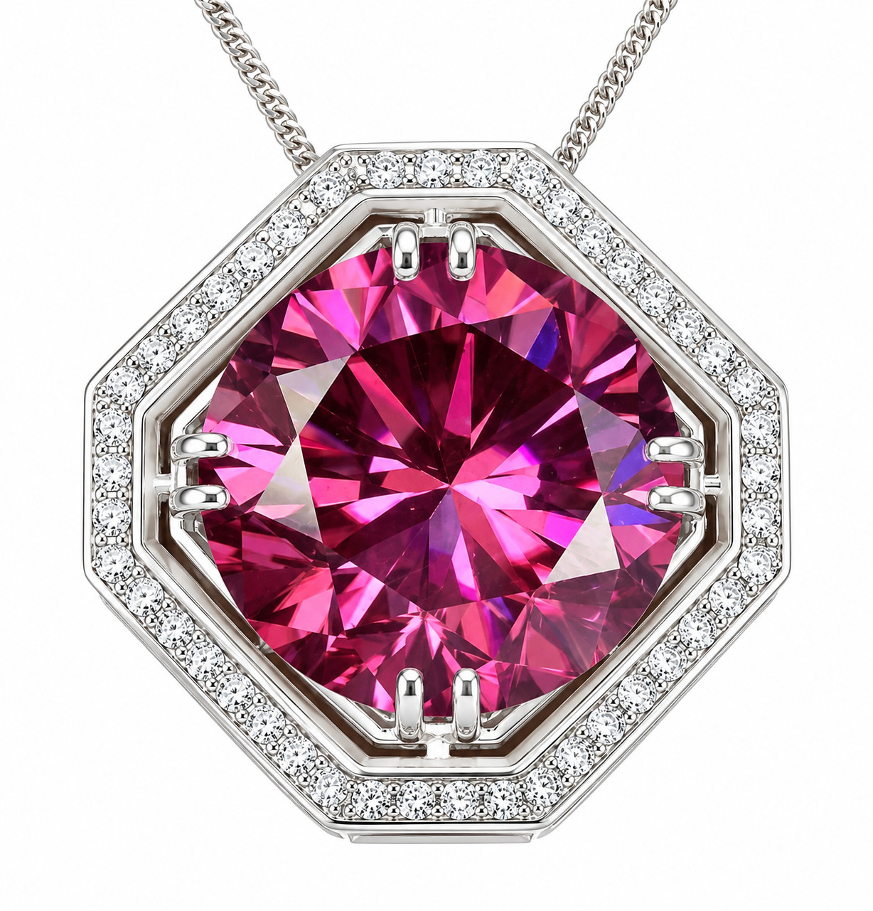 HUGE, Gorgeous 26.20 Ct Pink Diamond Solitaire Pendant-FREE Diamond Studs