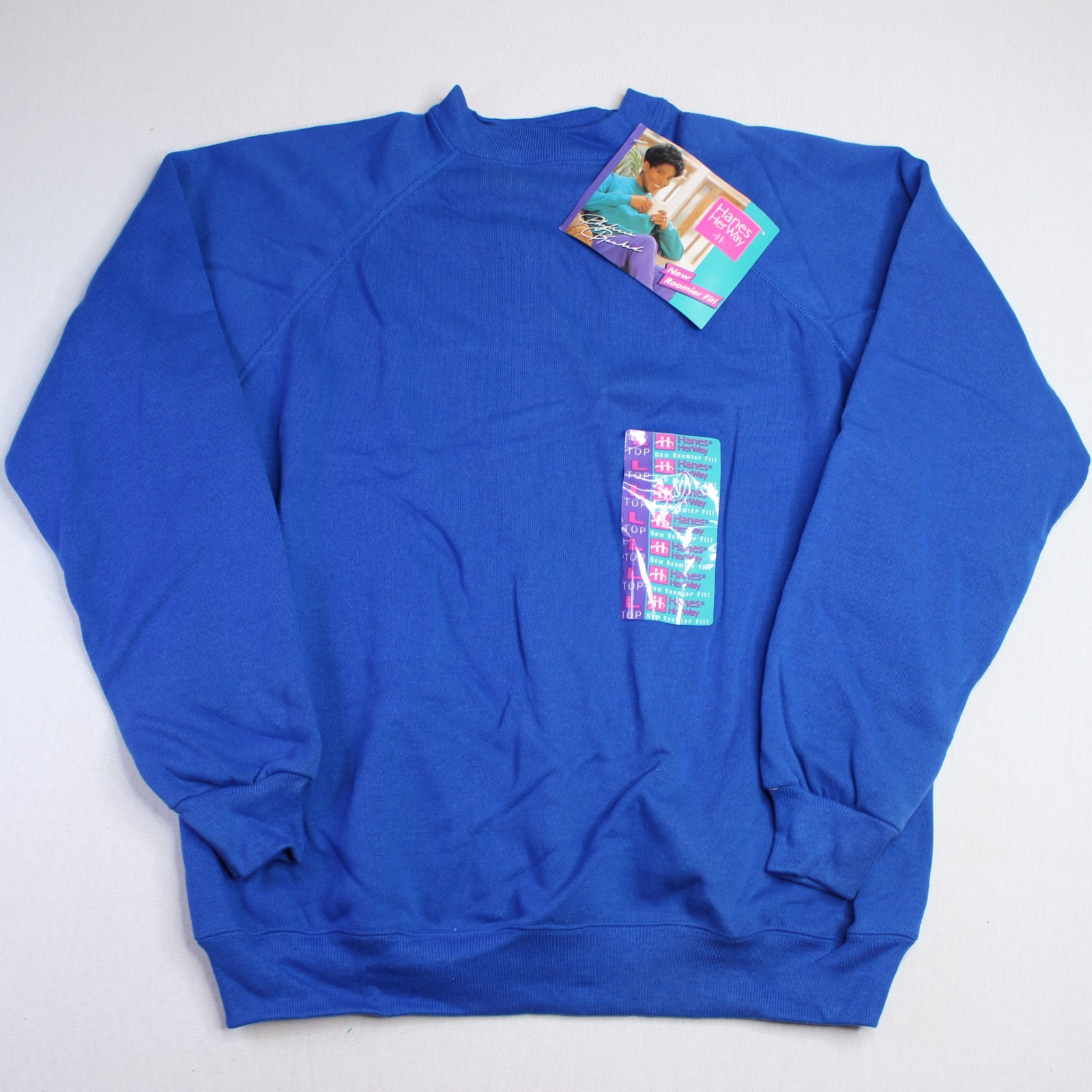 VTG NWT Hanes Her Way Sweatshirt Women Blank Fleece Crewneck USA Made Deadstock