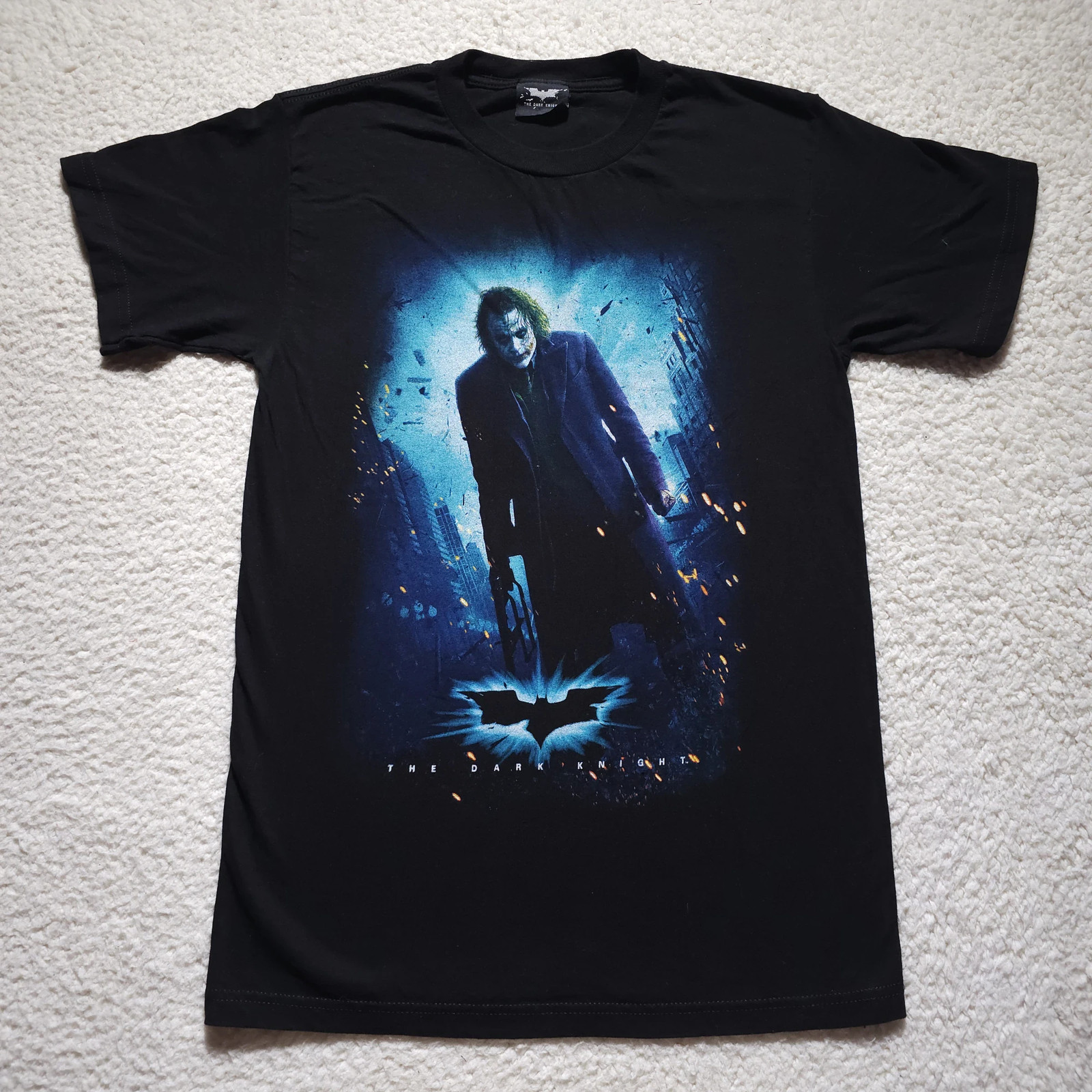 Vtg 2008 The Dark Knight Joker Movie T Shirt Small S08 Heath Ledger Batman Promo