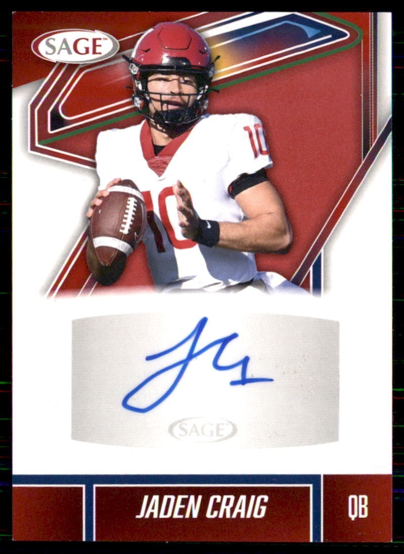 Jaden Craig 2025 Sage Red Auto #A-JC3 TCU Horned Frogs