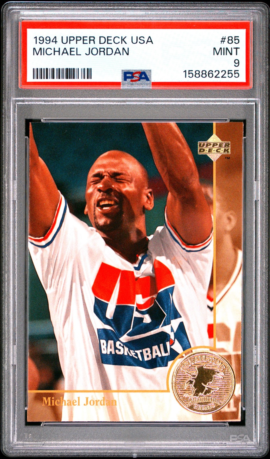 🔥PSA 9 1994 Michael Jordan 85 Upper Deck USA Basketball GOLD Stamp MINT POP/250 🔥PSA 9 1994 Michael Jordan 85 Upper Deck USA Basketball GOLD Stamp MINT POP/250